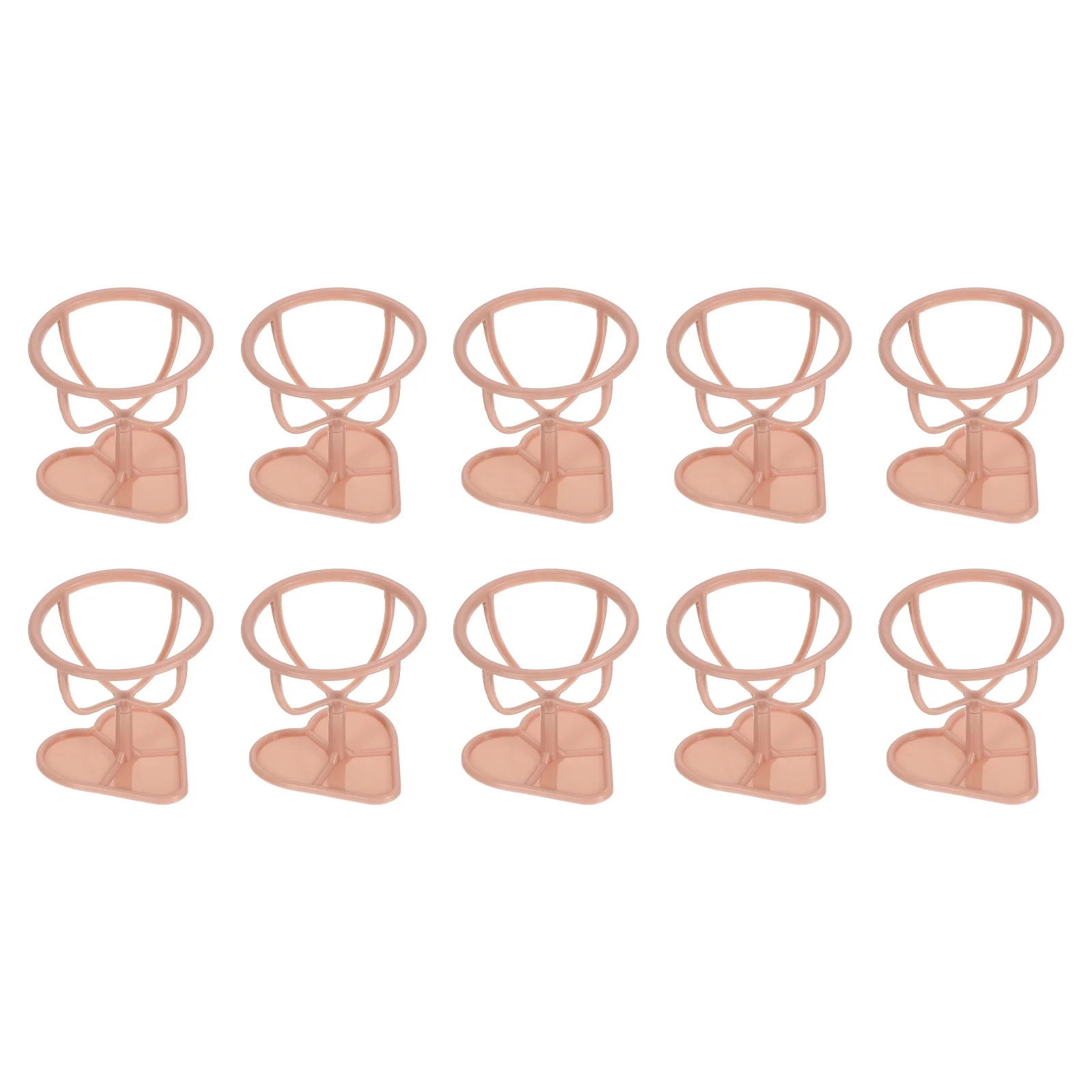 Uxcell Air Plant Stand Holder, Plastic Air Plant Pot Container with Heart Base, Skin Color, 10 Pack