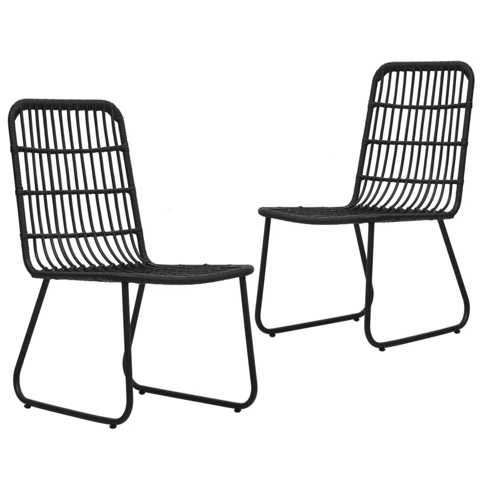 Suzicca Garden Chairs 2 pcs Poly Rattan Black