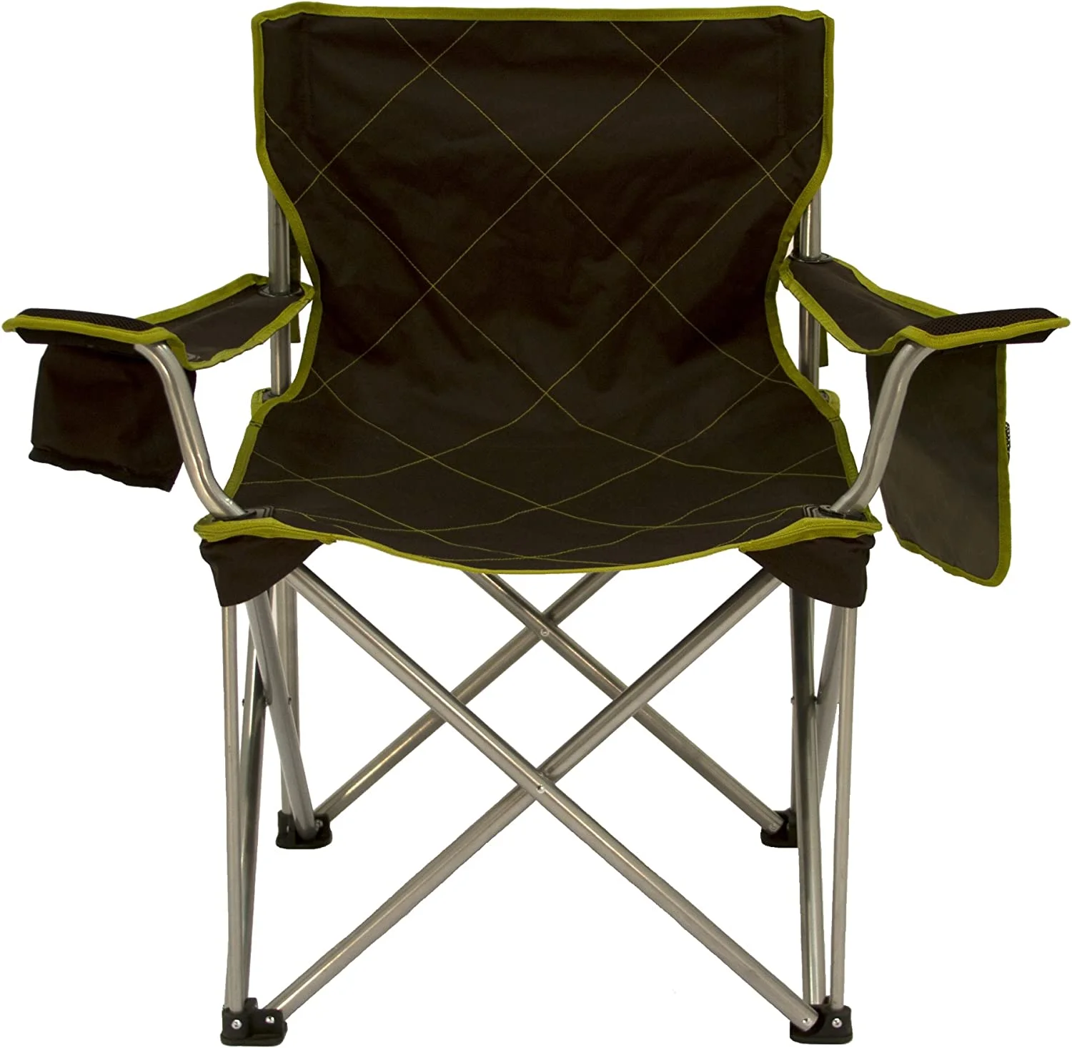Big Kahuna Chair, Supersized Camping Chair, 800lb Capacity, Brown/Lime, One Size (599)