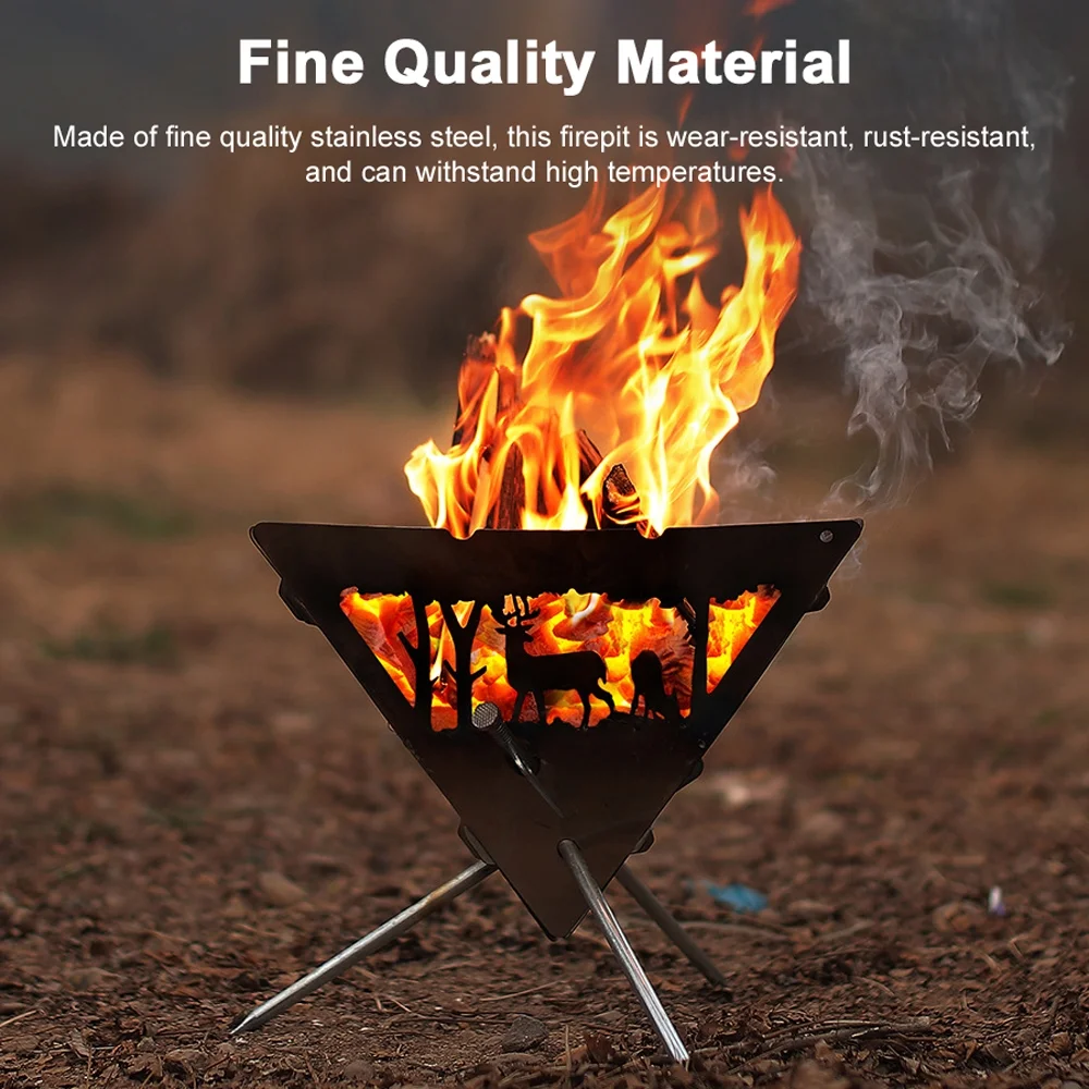Brazier,Steel Brazier  Picnic Bbq Brazier Portable Stainless Firewood Brazier Qisuo Huiop