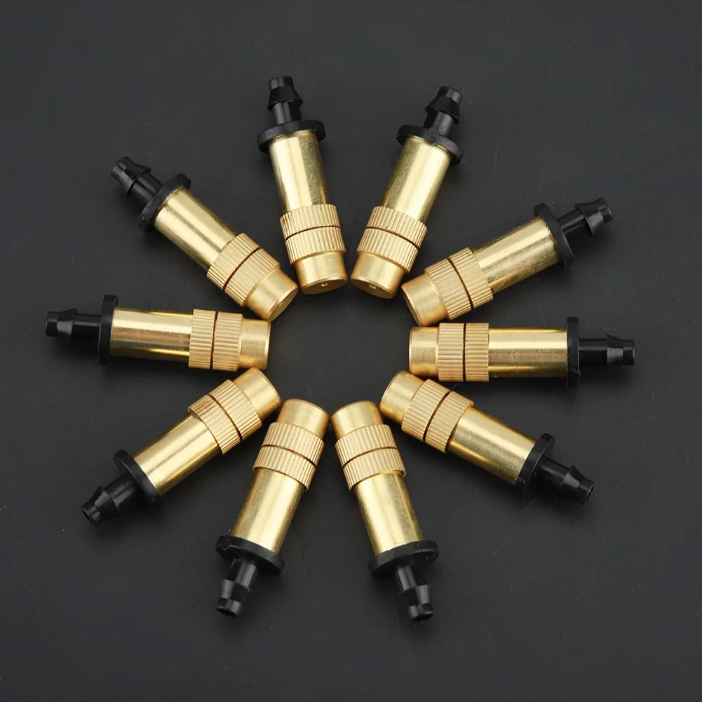 Heaveant Sprinkler Head, 10Pcs Adjustable Copper Sprinkler Head Micro Misting Garden Watering Nozzle