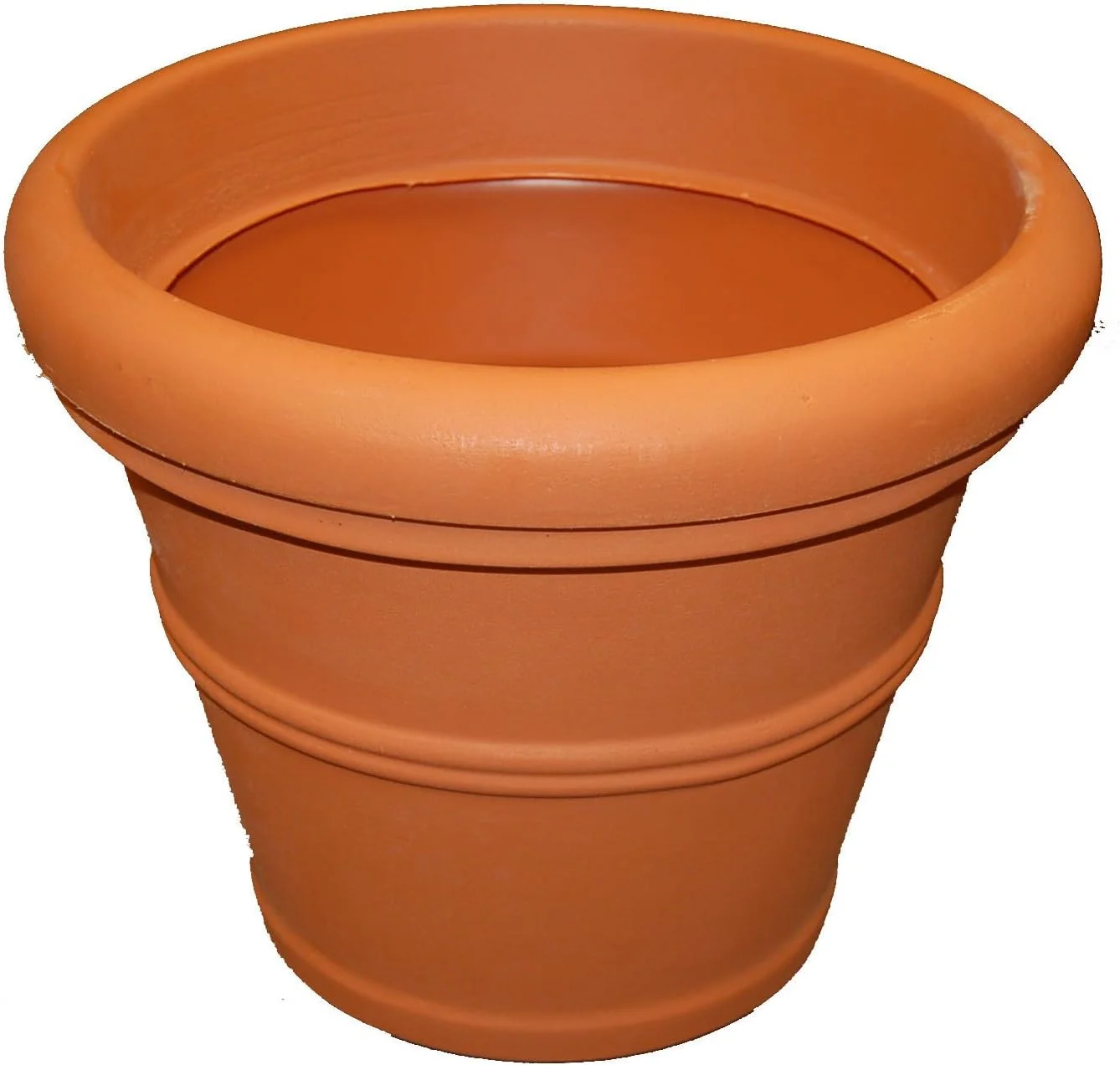 T20 Rolled Rim Pot, Round, Terra Cotta, 20-Inch, Large Size