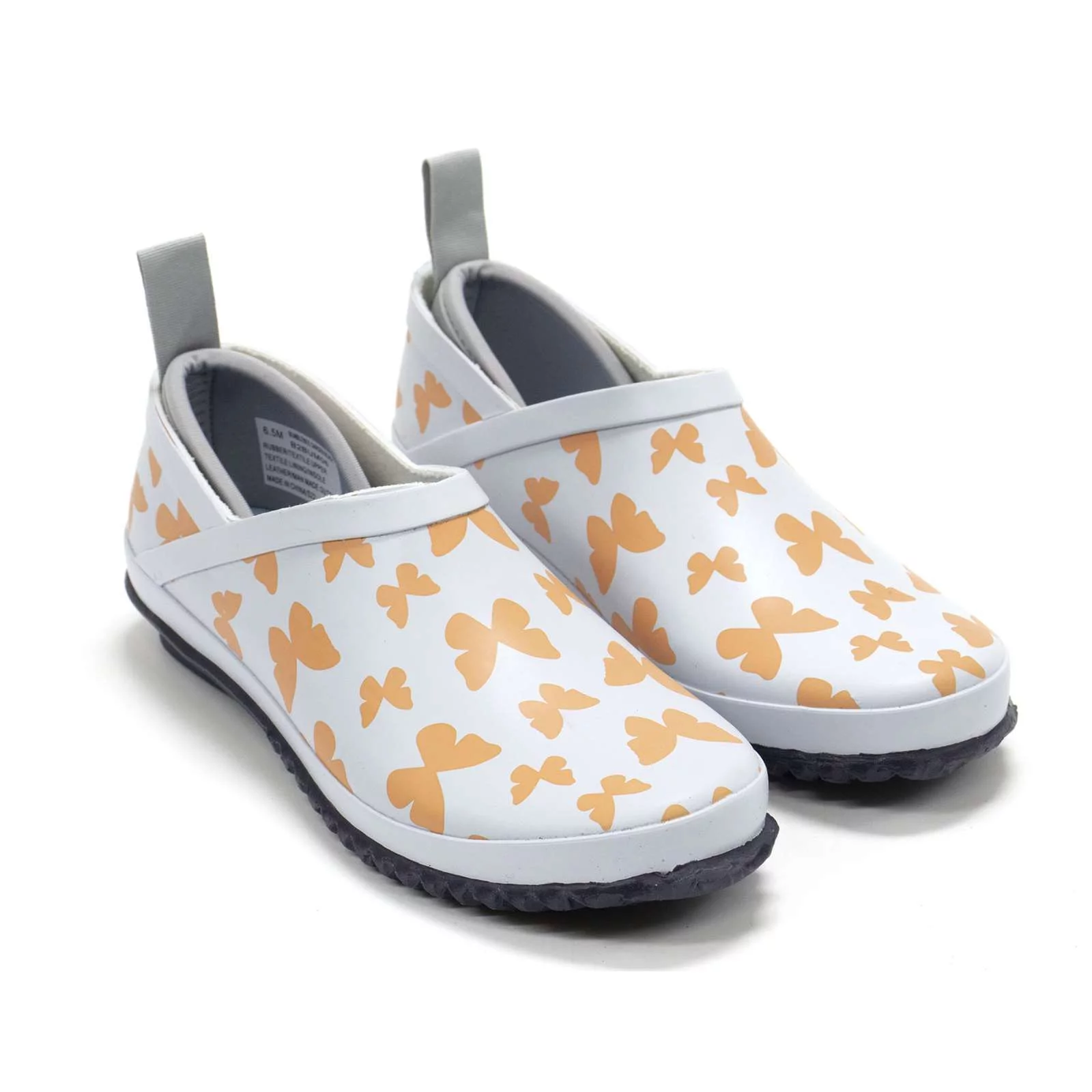 Jambu Women's Bumblebee Garden Ready Slip-On Waterproof Shoes, Blue Butterfly Print,8.5 M US