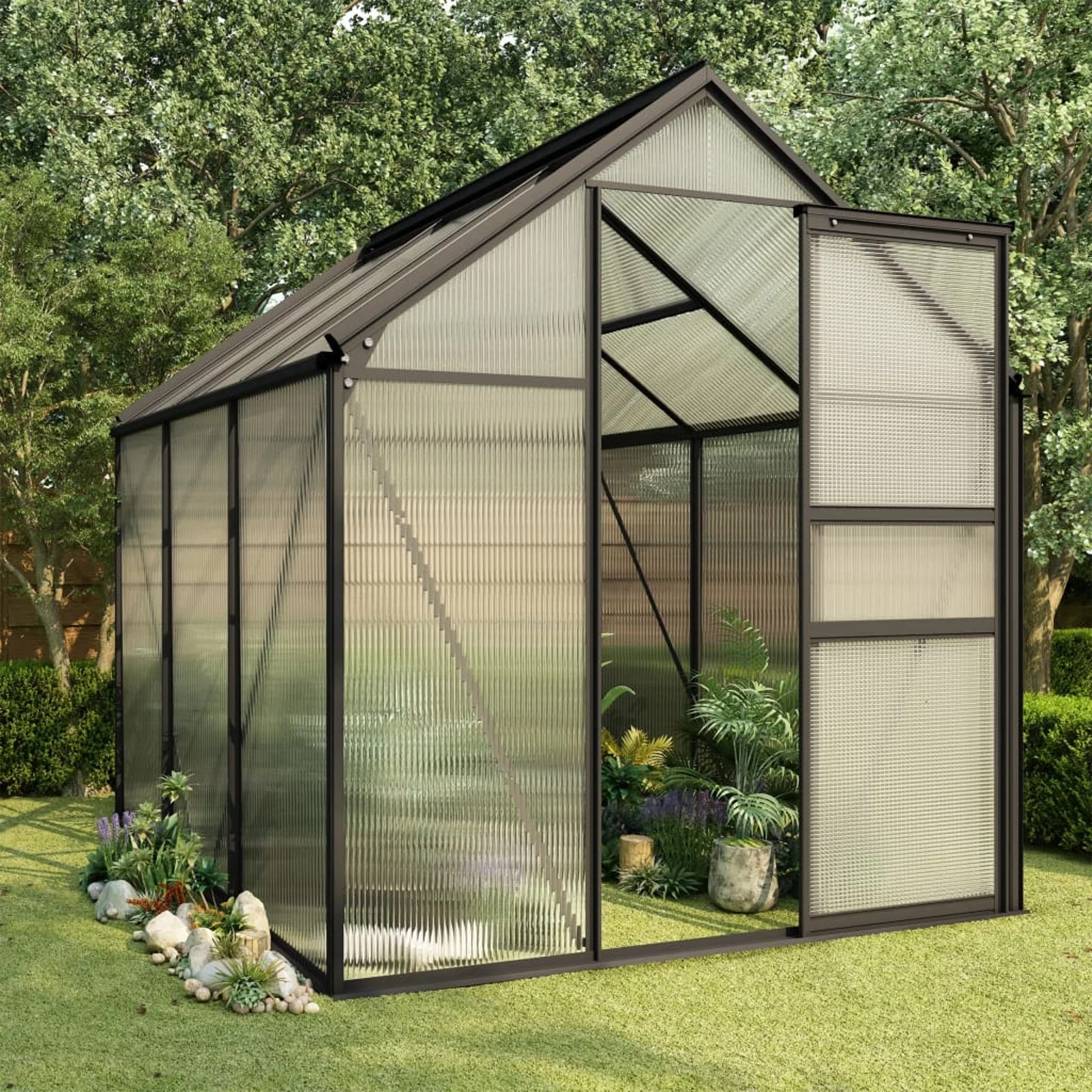 Dcenta Greenhouse Anthracite Aluminum 38.9 ft²