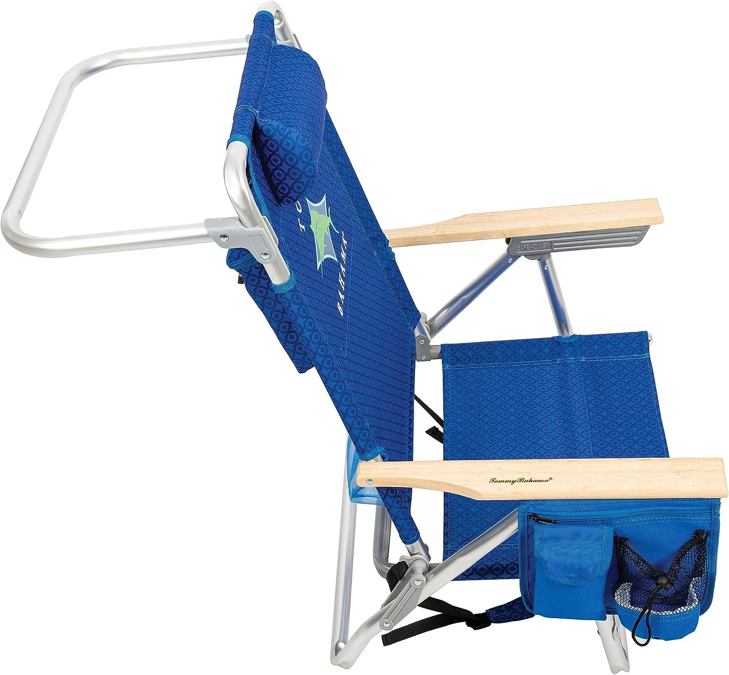 Tommy Bahama 5 Position Backpack Chair, Aluminum, Blue