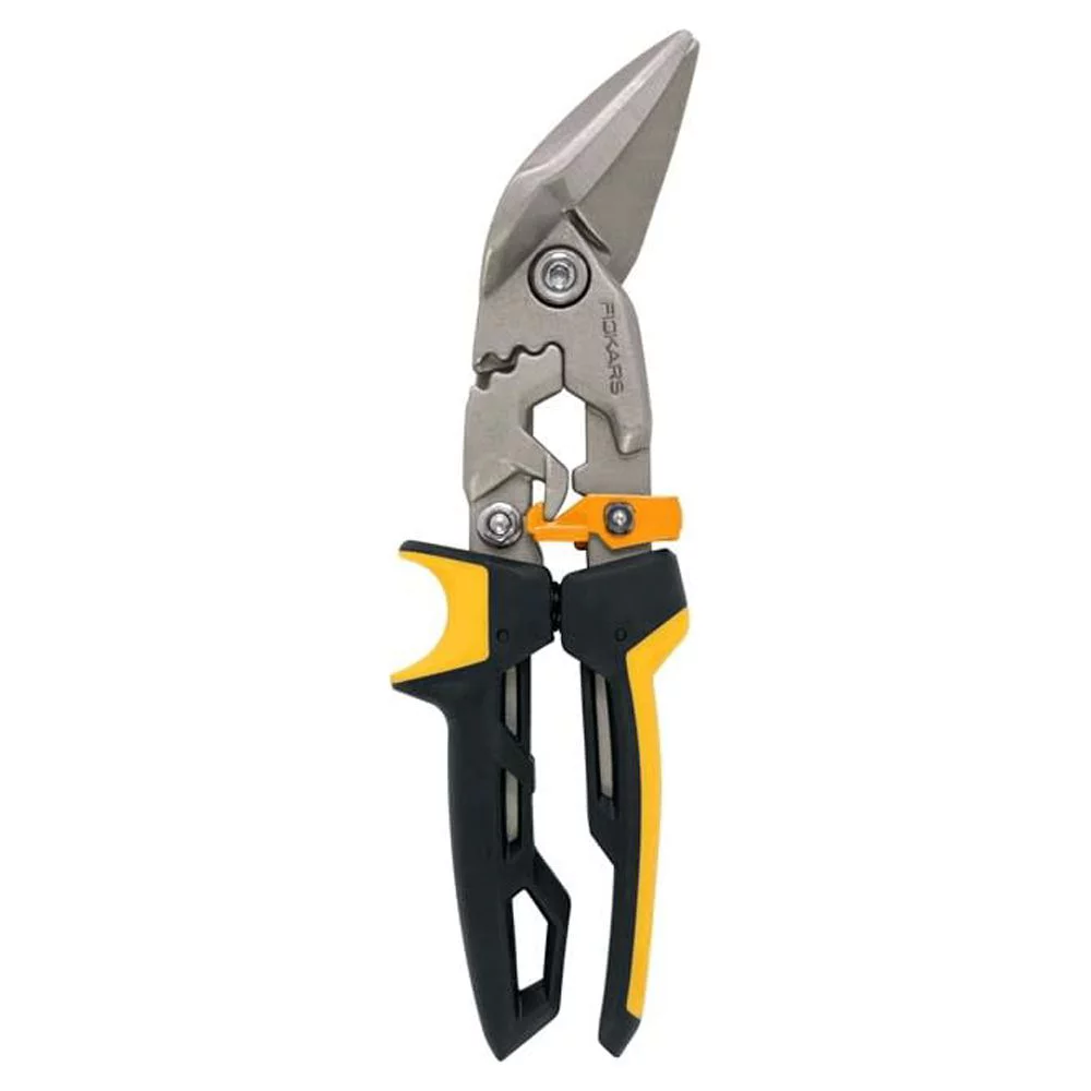 Fiskars Pro PowerGear Aviation Snips (Offset Straight Cut), Yellow