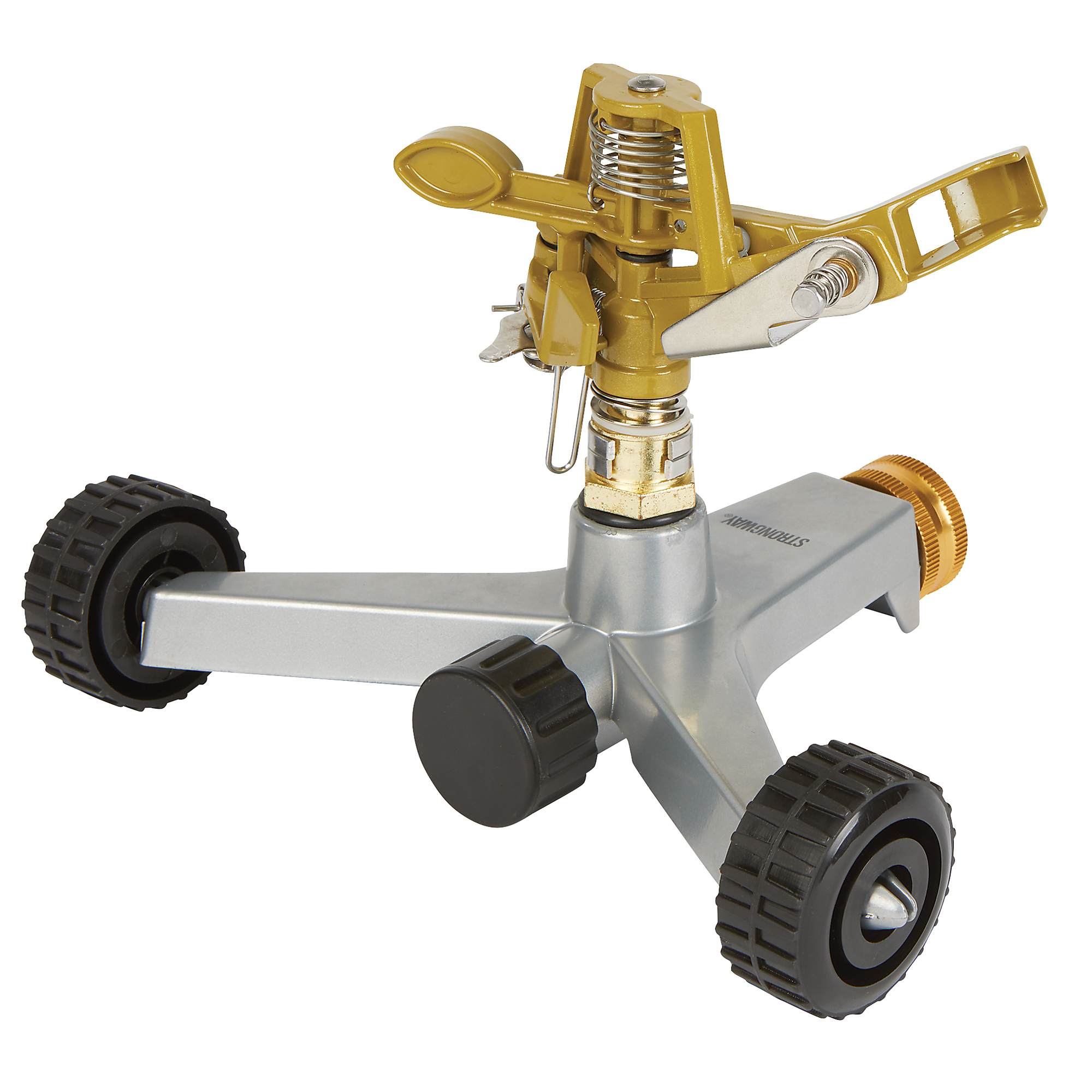 Strongway Metal Impact Sprinkler on Wheeled Base, 85ft. Dia. Coverage, 3/4in. Connection, Model# 202508011001
