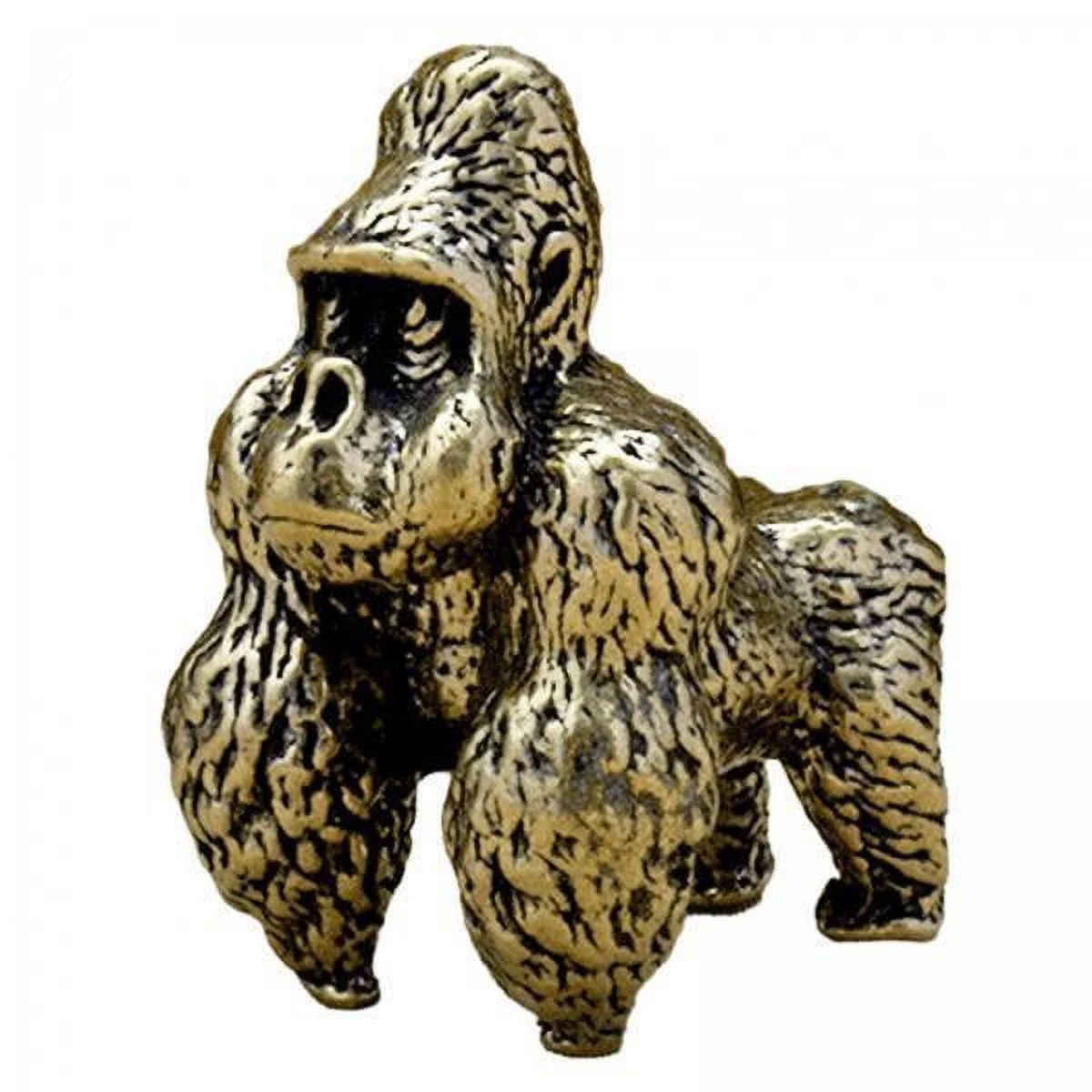 LOVIVER 2xMiniature Gorilla Sculpture Metal Orangutan Ornament for Teahouse Home Table