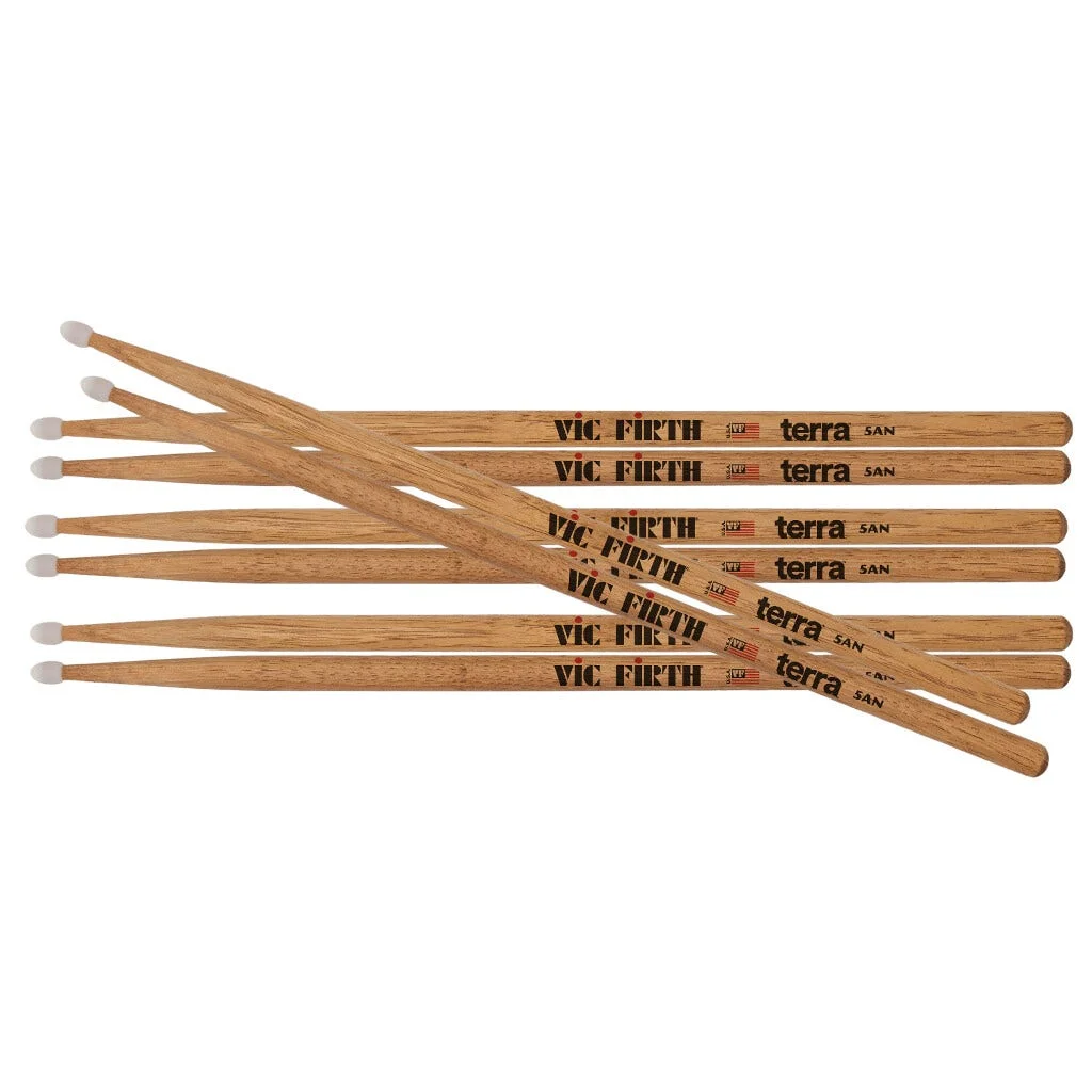 Vic Firth American Classic Terra P5ATN4PK Drumsticks 4 Pack Nylon Tip
