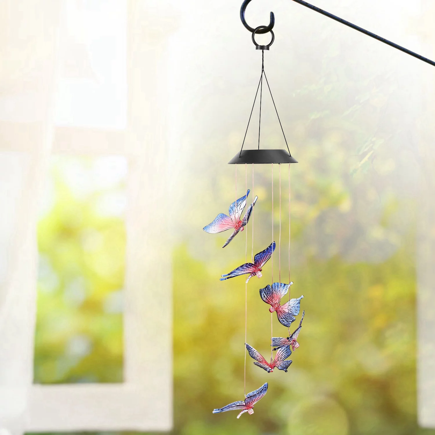 Wind Chimes, Solar Butterfly Wind Chimes Waterproof Outdoor LED Lights Party Night Garden Birthday Gifts