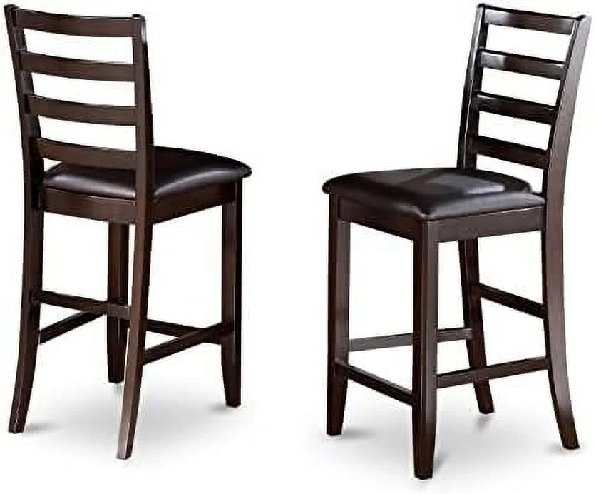 ZWGHLI FAS-CAP-W Fairwind Counter Height Dining Stools - Ladder Back Wood Seat Chairs    Cappuccino