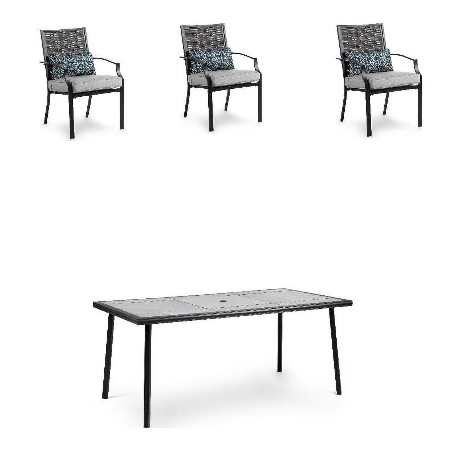 Greemotion Sintra 7-Piece Metal Outdoor Patio Dining Set in Black