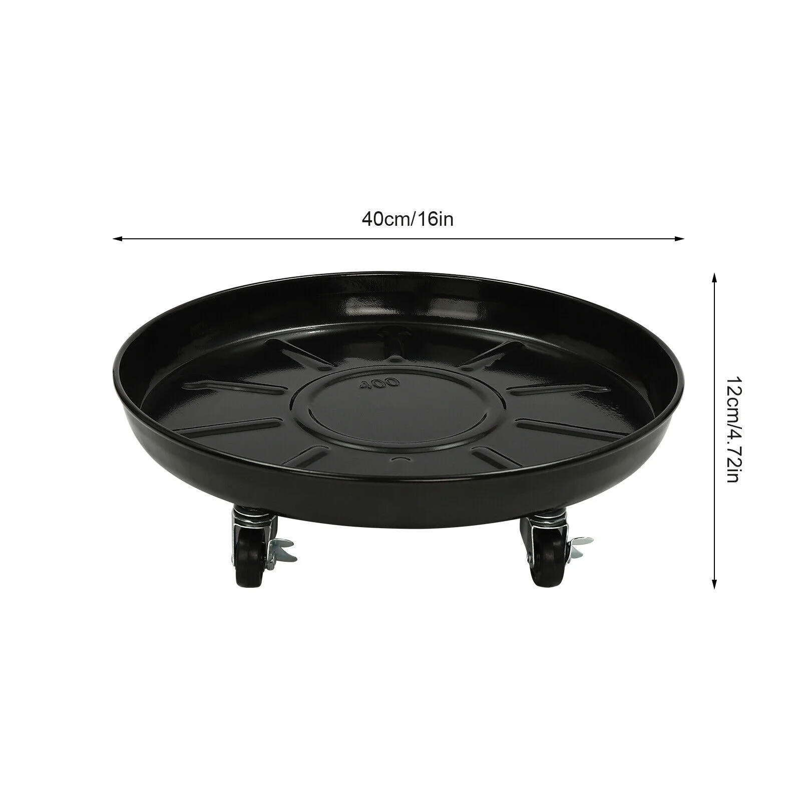 3Pcs Flowerpot Trays Planter Trolley 16 inches Plant Stand with Lockable Wheels