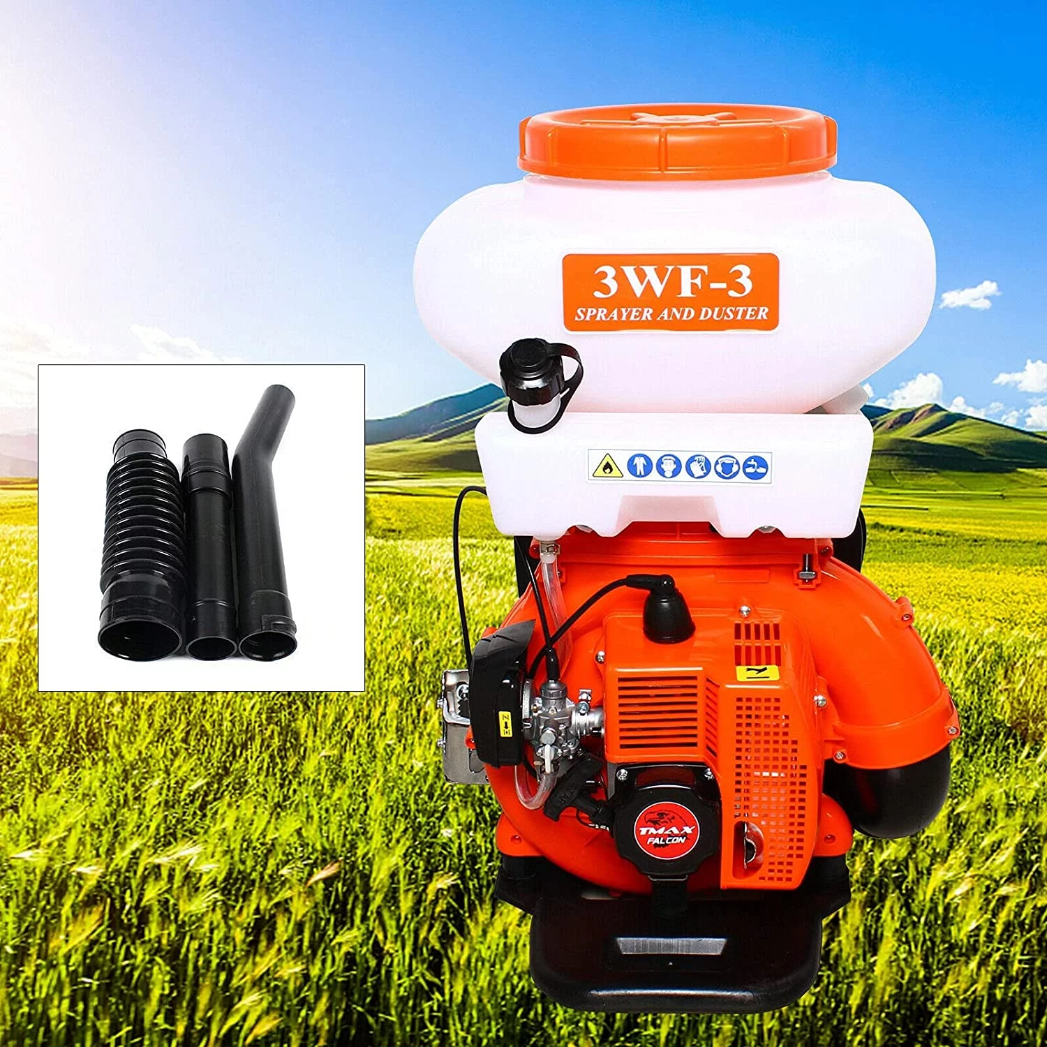 WUZSTAR 43CC Agricultural Mist Duster Sprayer Backpack Fogger Sprayer Blower Machine 14L