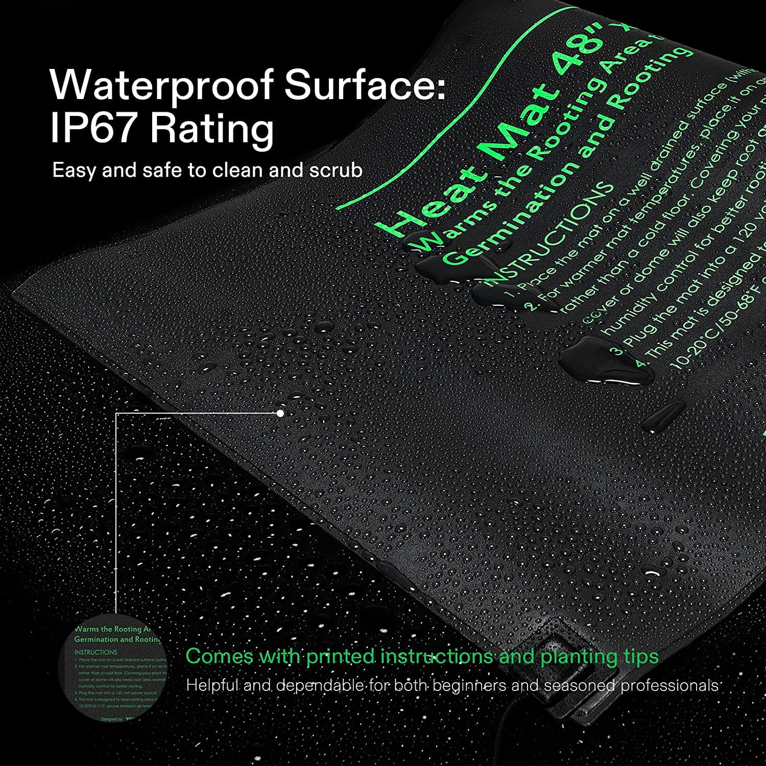VIVOSUN Durable Waterproof Seedling Heat Mat Warm Hydroponic Heating Pad 48