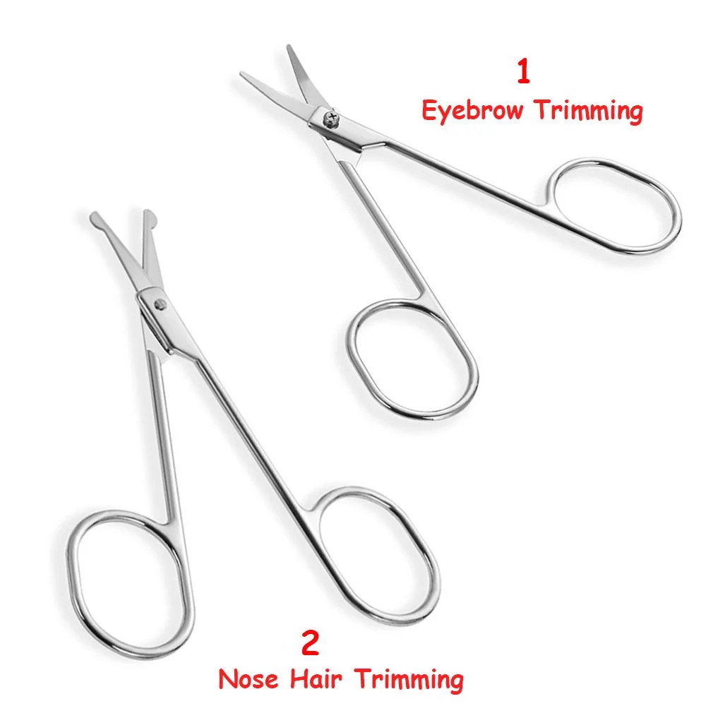 Round Point Head Personal Care Eyebrow Nose Hair Mustaches Trimming Makeup Scissors Hair Remove Tools NOSE HAIR TRIMMING