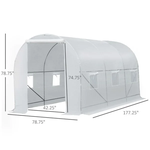 Spacious Walk-In Tunnel Greenhouse - 88.19 - Easy Year-round Gardening