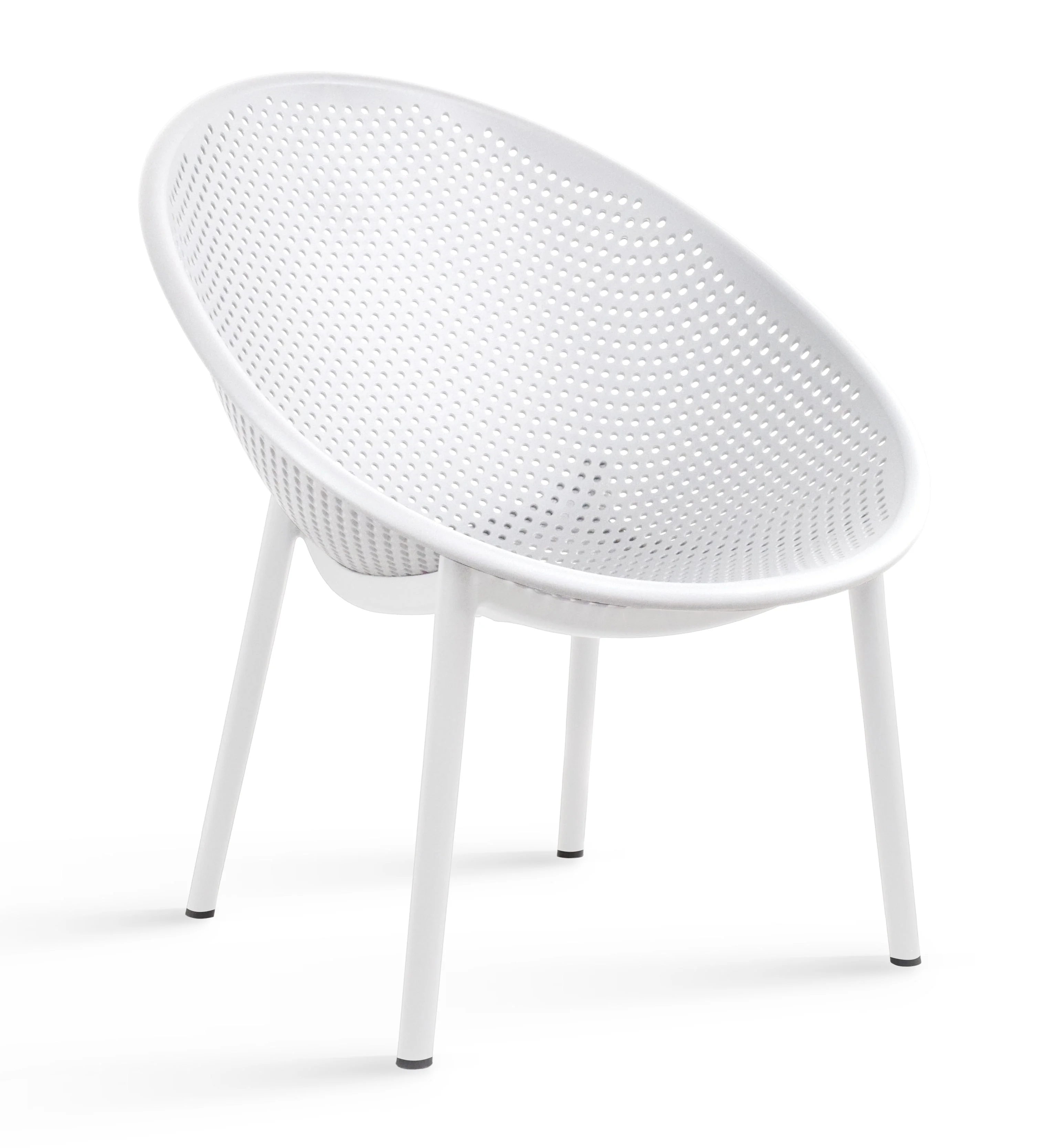 2xhome Mid-Century Modern Plastic Lounge Chair Plastic Legs with Breathable Perforated Egg Shaped Seat for Indoor/Outdoor Use.