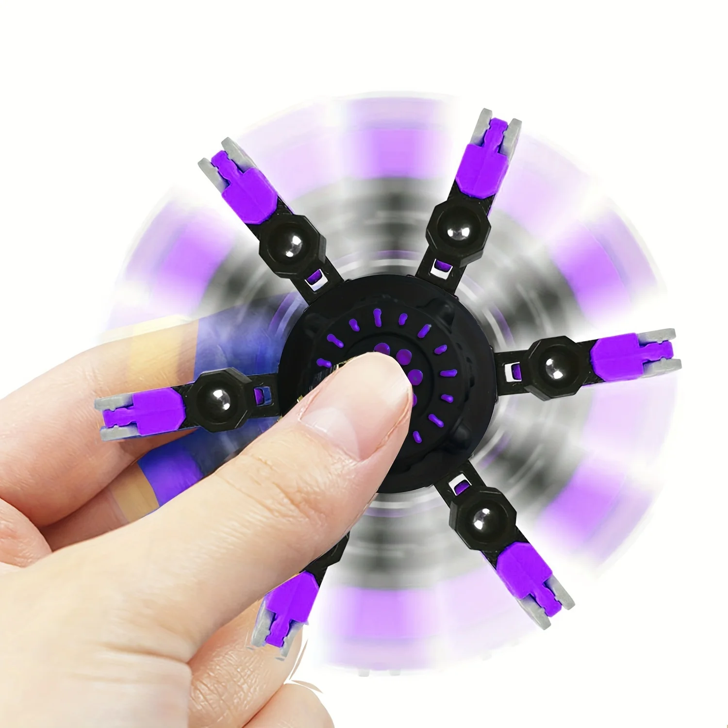 Transform Fingertip Gyro Toy, Chain Robot Toy, DIY Deformation Robot, Deformed Mechanical Spiral Twister, Decompression Fingertip Toy For Kids Adults, Easter Egg Filler (Purple)