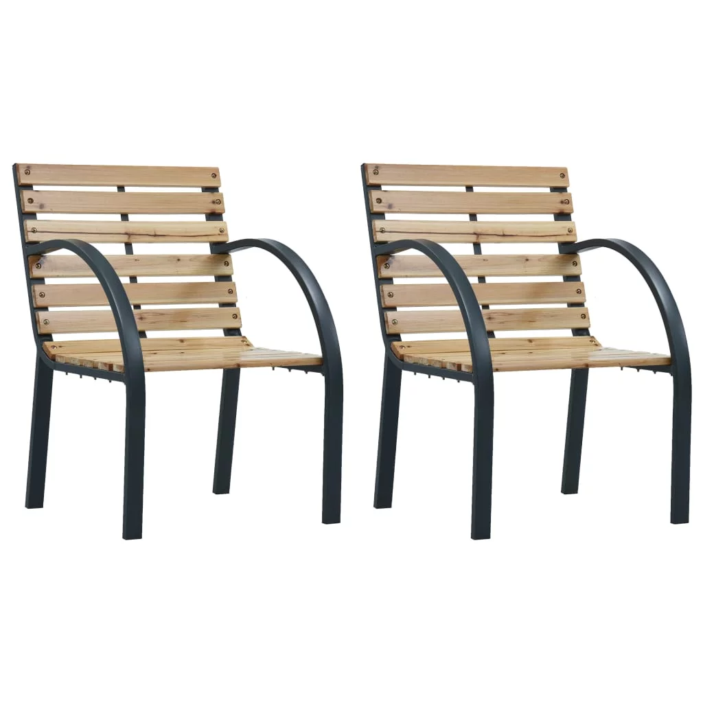 OWSOO Garden Chairs 2 pcs Wood