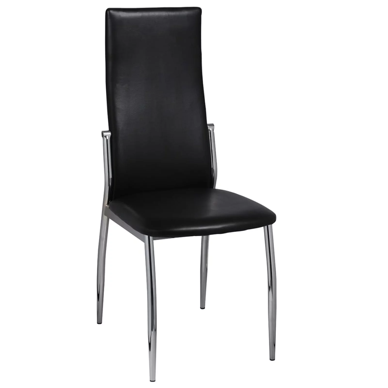 moobody Pack of 4 Modern Dining Chairs Leather Upholstery High Back Armless Side Chair with Iron Frame Legs Home Kitchen Dining Living Room Office Furniture Black 17 x 21 x 39 Inches