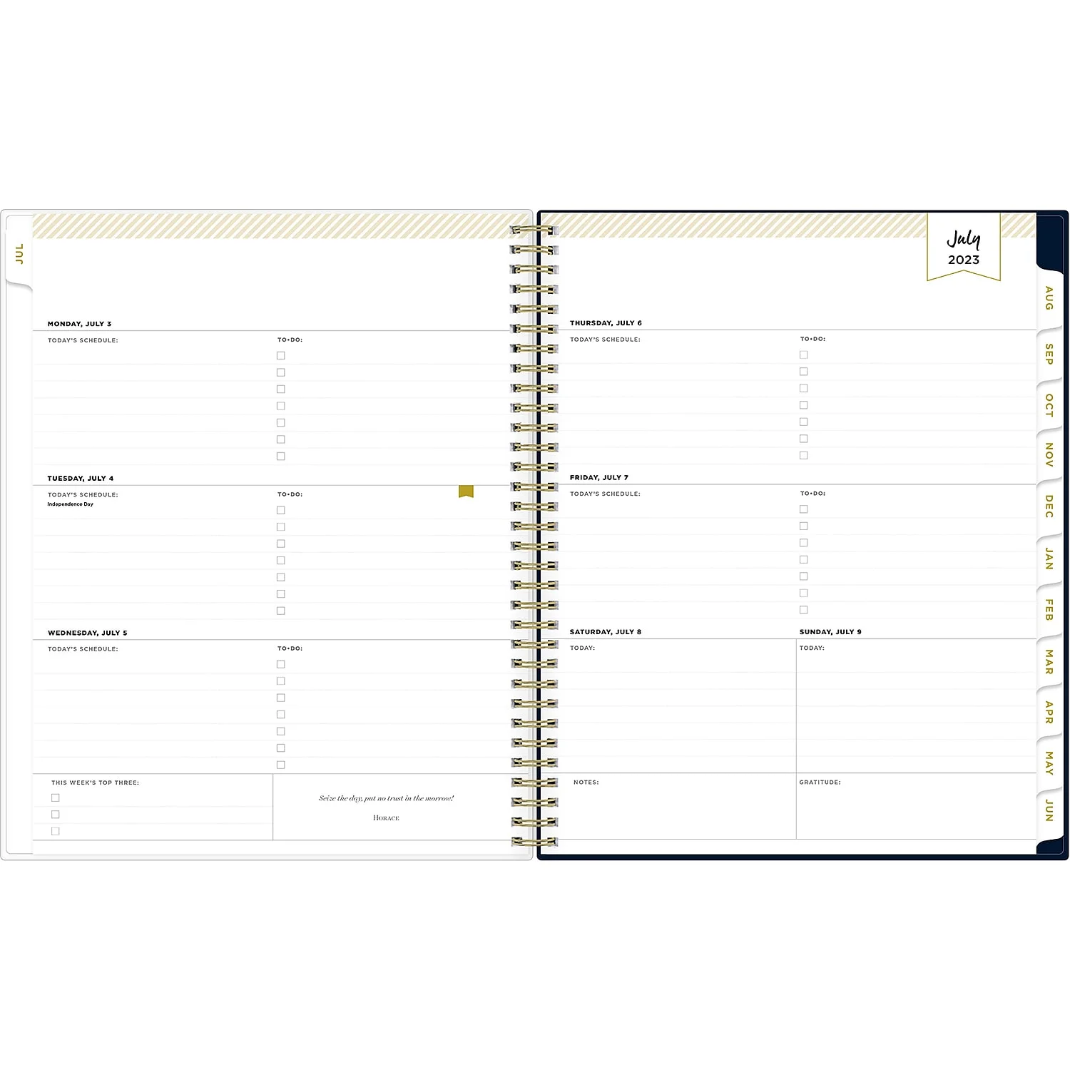 2023-2024 Weekly Monthly Planner, 8.5x11, Day Designer for Blue Sky, Peyton Navy