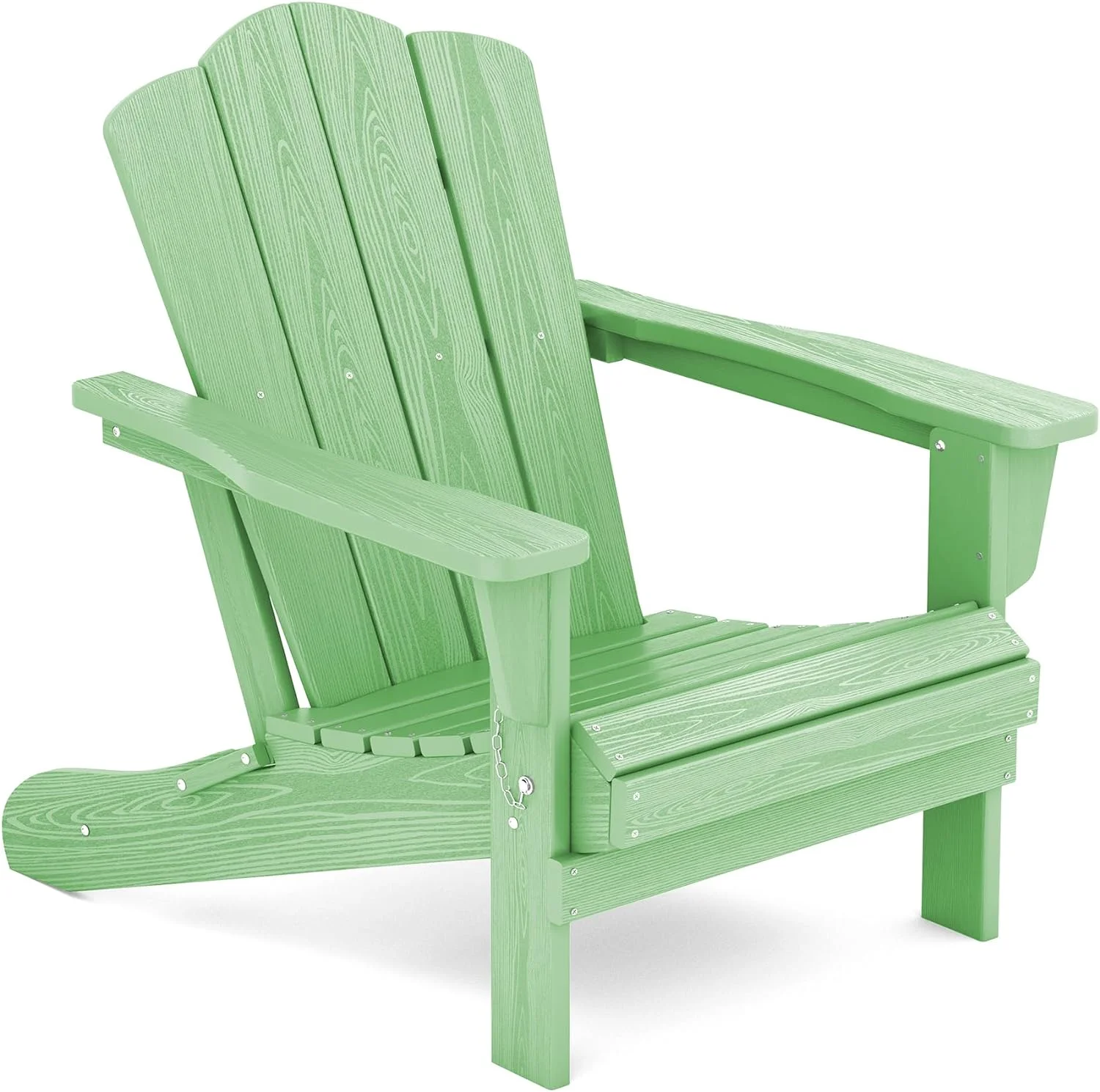 KINGYES Folding Adirondack Chair, HDPE All-Weather Folding Adirondack Chair, Light Green