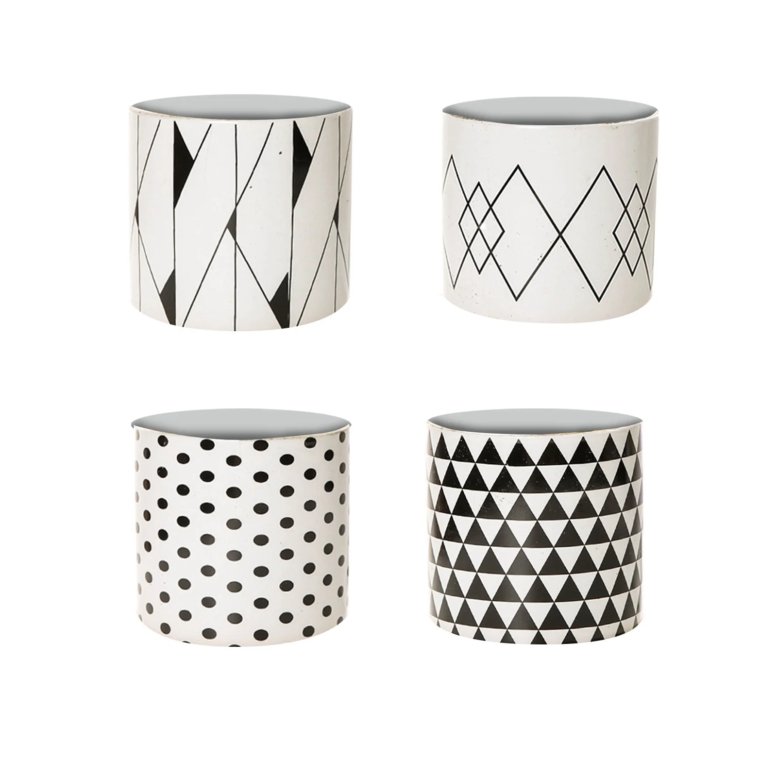 TIIFSWHS 4PCS Geometric Patterns Flower Pot With Hole Creative Funny Planter For Indoor Outdoor For Pencil Holder Desk Storage Flower Pot Molds for Concrete Tall Flower Stand Po