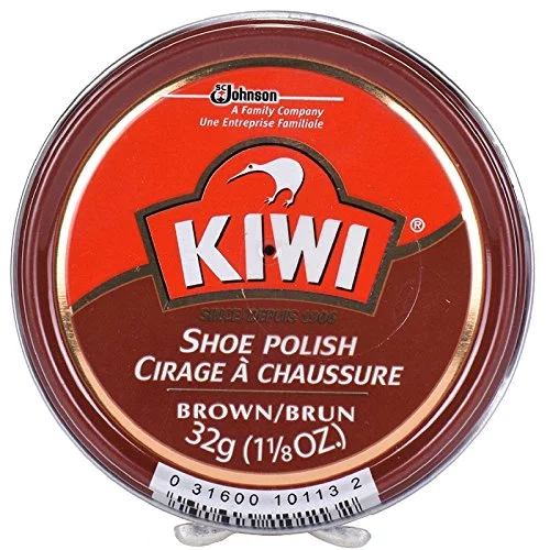 KIWI Shoe Polish, Brown 1-1/8 oz (Pack of 4)