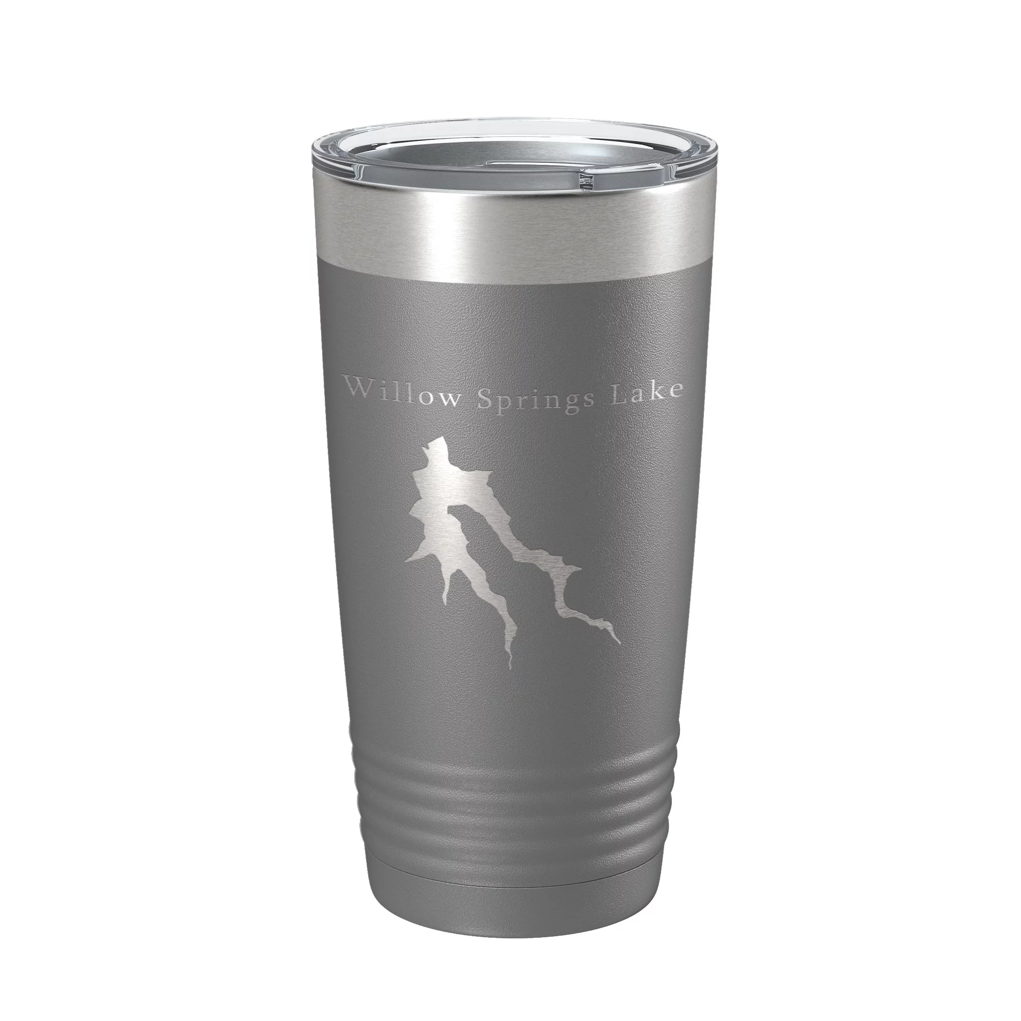 Willow Springs Lake Map Tumbler Travel Mug Insulated Laser Engraved Coffee Cup Arizona 20 oz Dark Gray