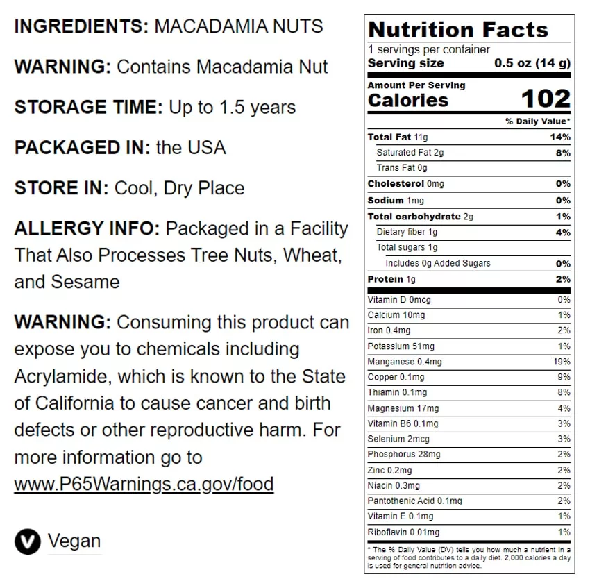 Dry Roasted Macadamia Nuts, 2 Pounds — Vegan — by Food to Live