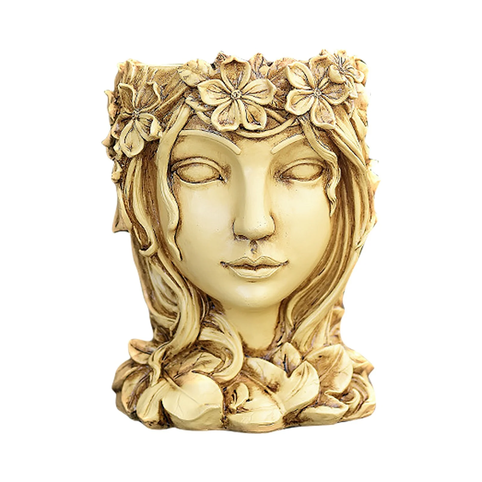 Head Planter Face Flower Pot Decorative Girl Statue Planter Pot Indoor Outdoor