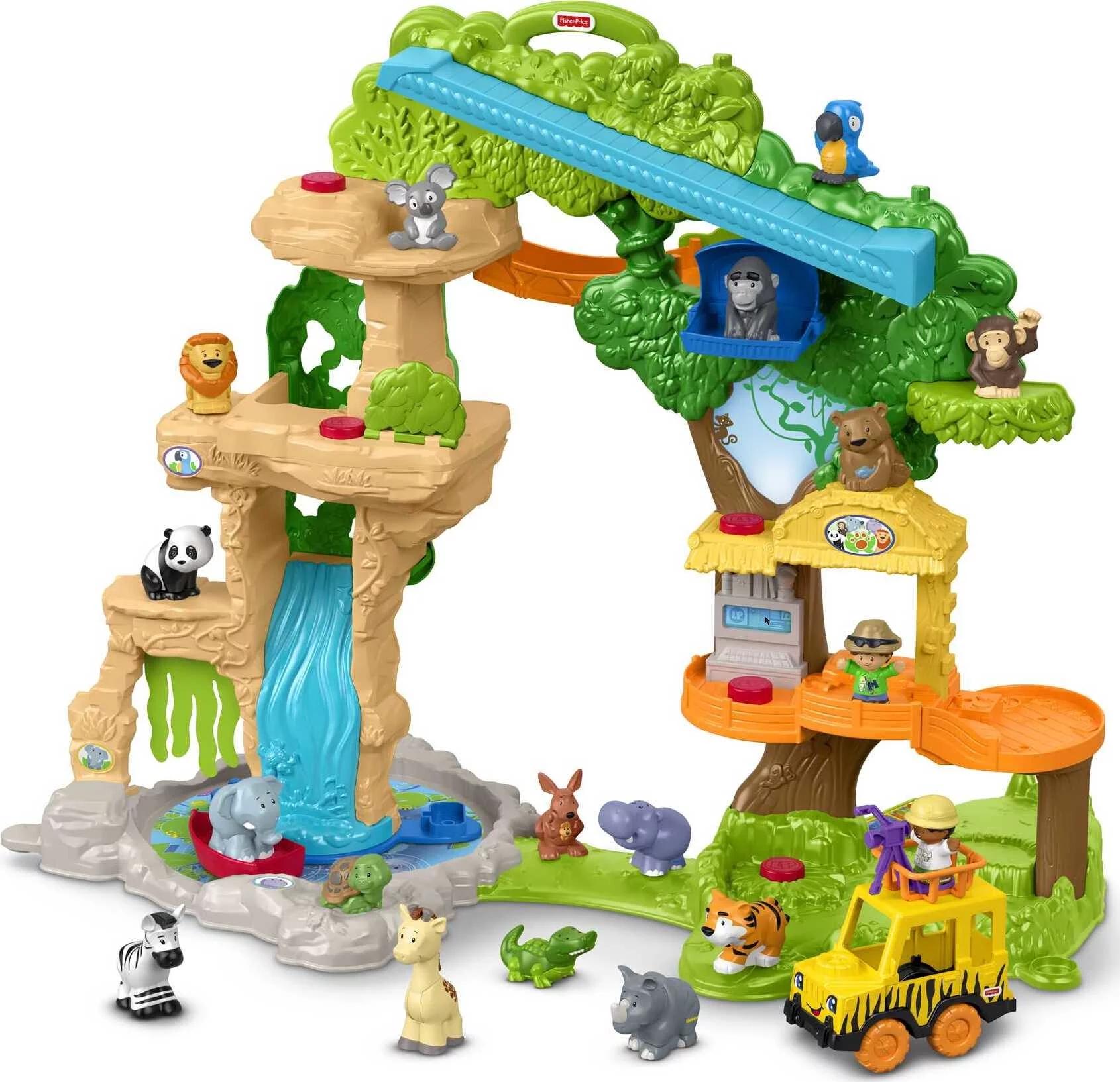 Fisher-Price Little People Animal Playset with Lights & Sounds, Share & Care Safari, Toddler Toy