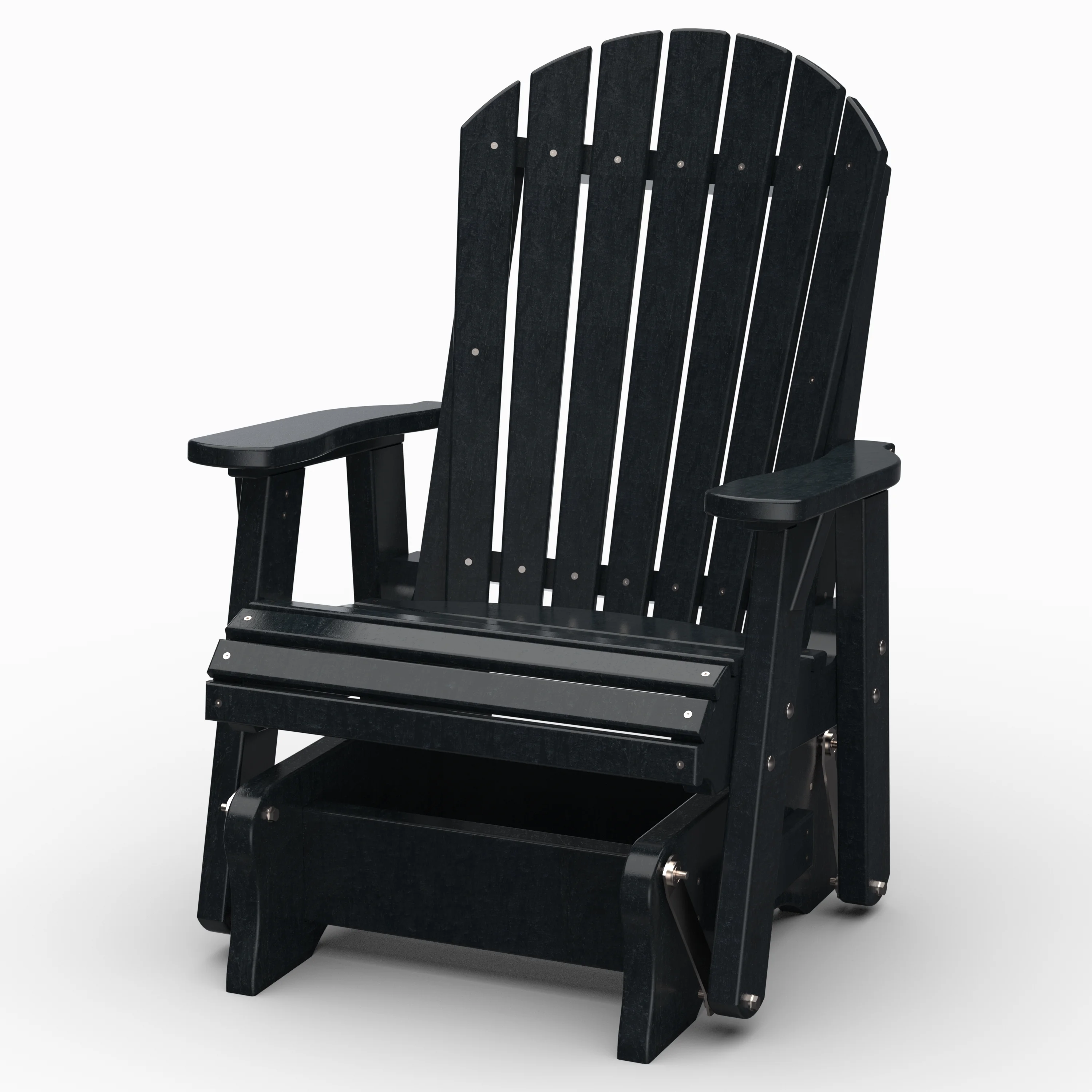 Wildridge Heritage Single Glider, Black, Outdoor Weather Resistant Poly Patio Furniture