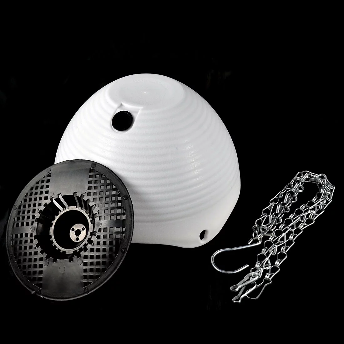 10pcs White Plastic Hanging Flower Pot Chain Plant Planter Basket Home Garden Decor