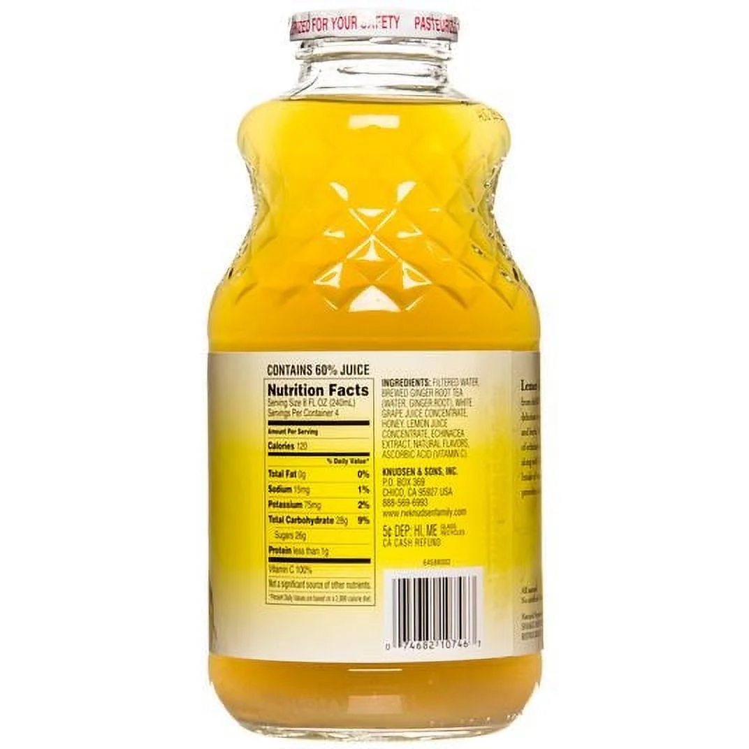 Knudsen Lemon Ginger Echinacea-6 x 32 floz