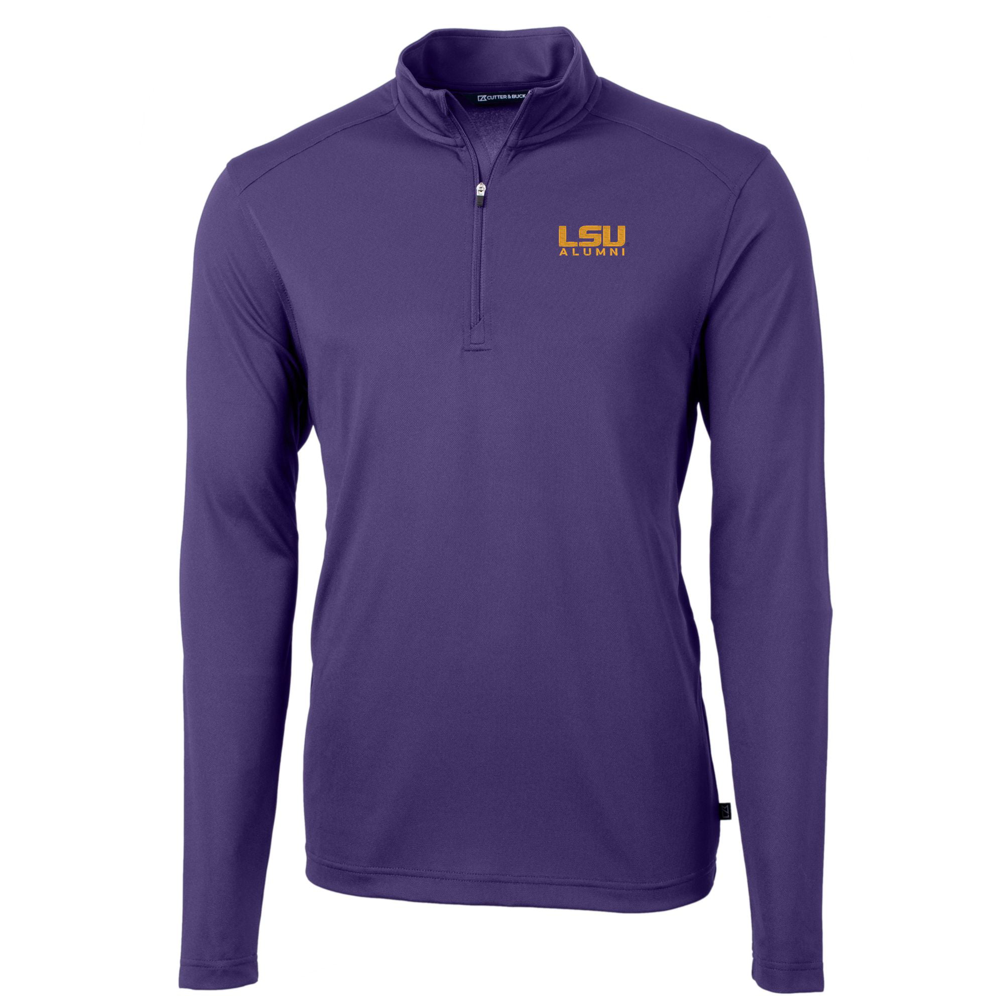 Men's Cutter & Buck  Purple LSU Tigers Alumni Logo Virtue Eco Pique Recycled Quarter-Zip Pullover Top
