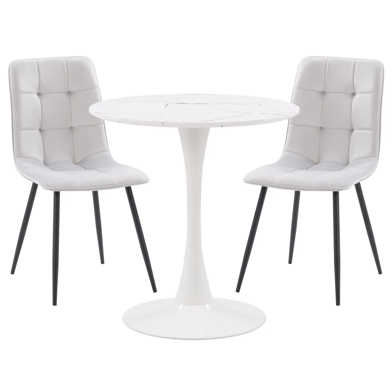 CorLiving Ivo Pedestal Bistro Dining Set with Chairs 3pc