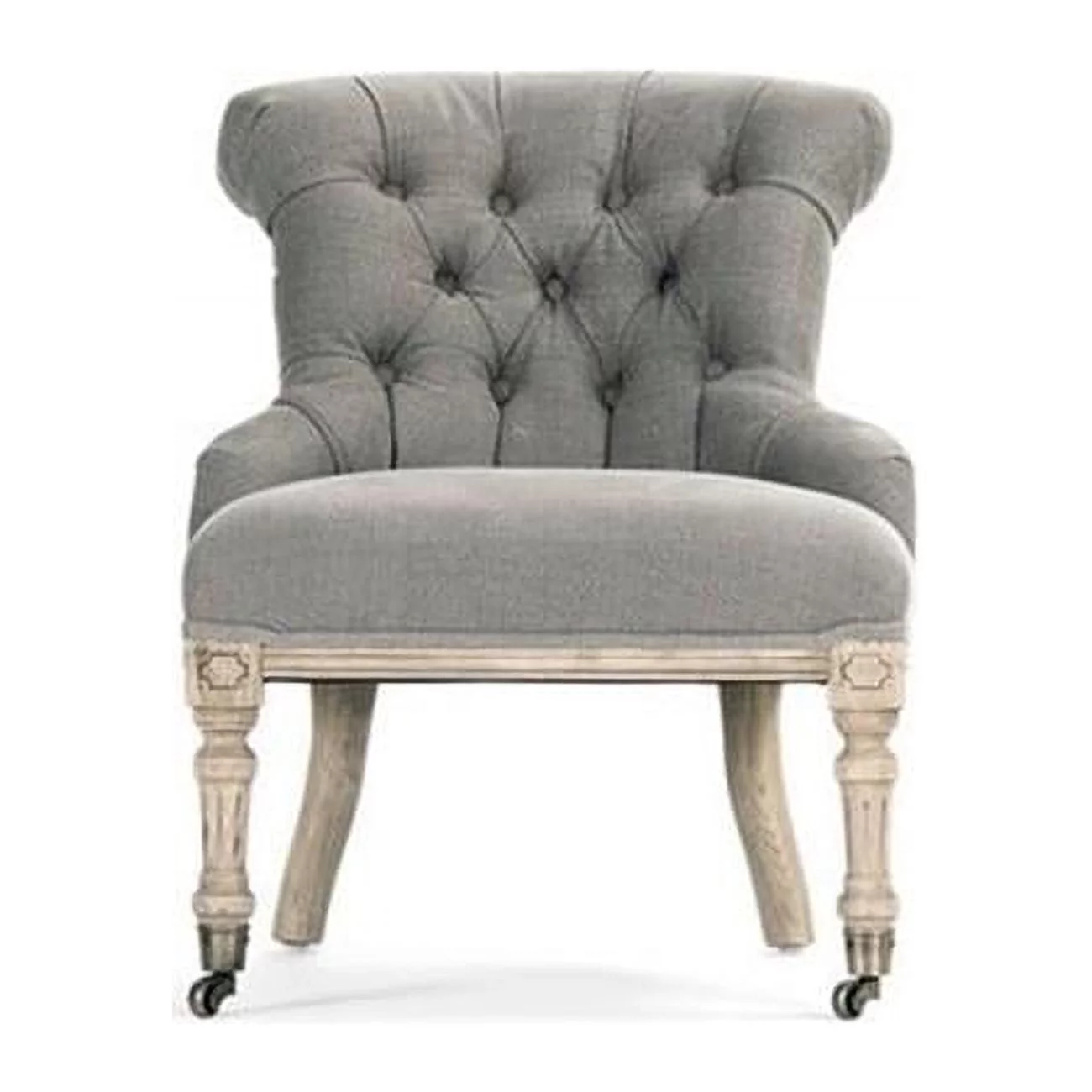 Zentique  Fulbert Chair- Grey Cotton - 19.5 x 24.5 x 25 in.