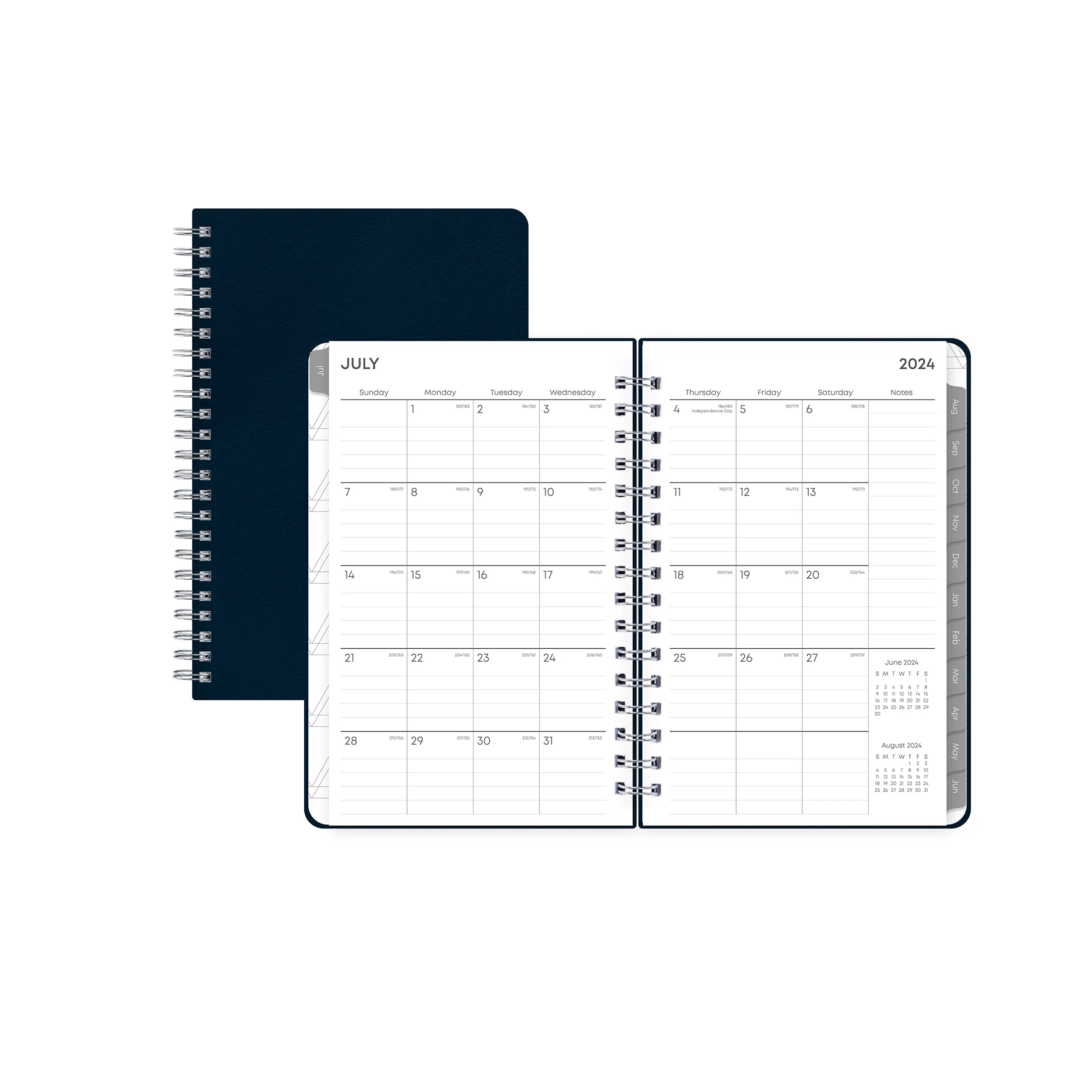2024-25 Weekly Monthly Planner, 5x8, by Blue Sky, Navy