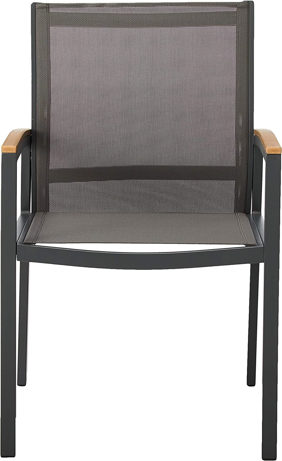 MINGFENG Emma Outdoor Mesh and Aluminum Frame Dining Chair (Set of 2), Gray