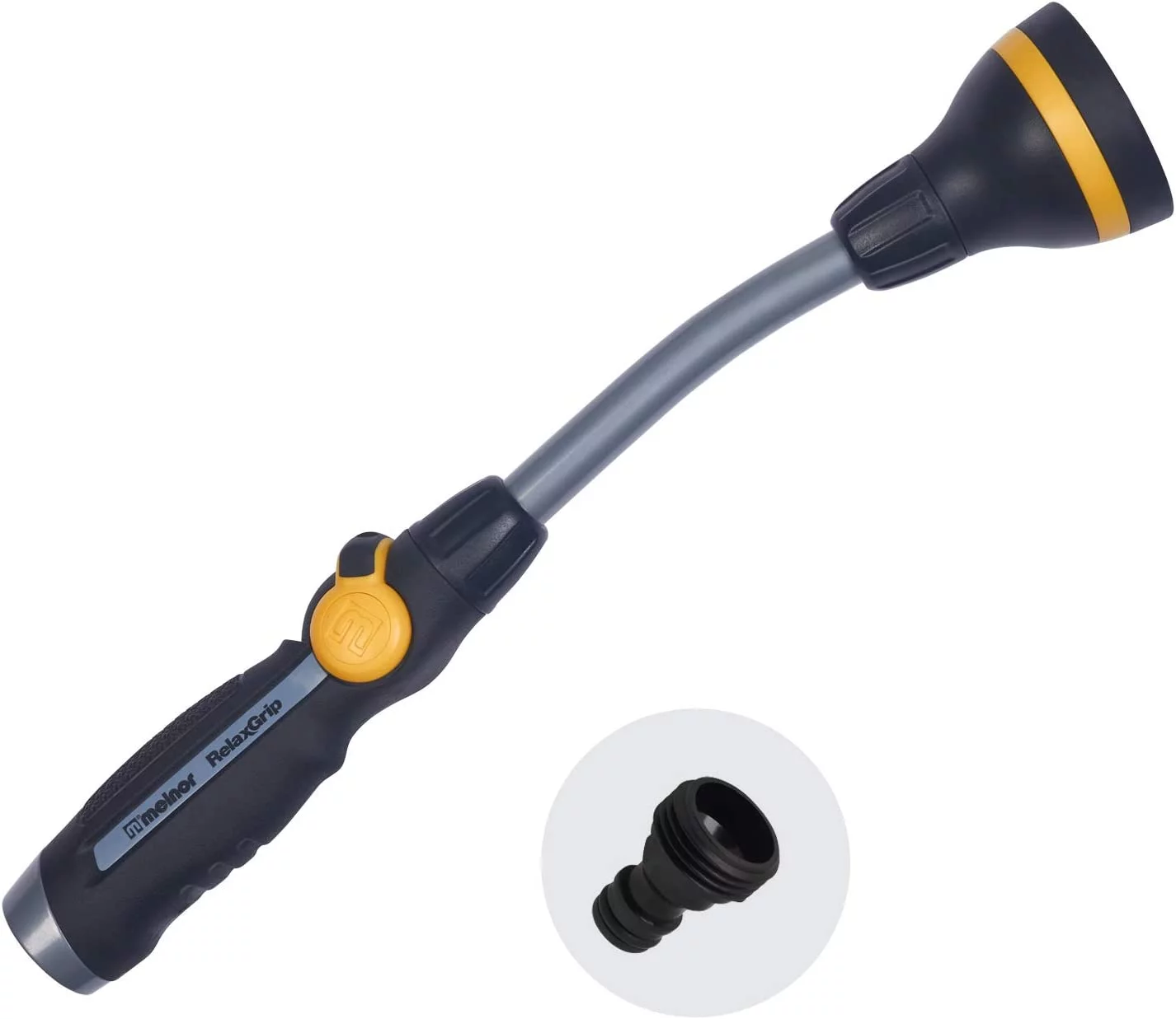 Melnor 65092-AMZ Relax Grip Head Watering Wand with QuickConnect Product Adapter Set, Short, GentleRain Shower
