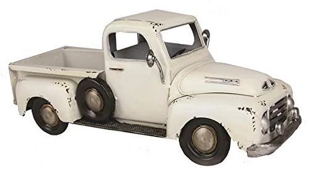 Craig Bachman Antique White Metal Farm Truck Planter - Farm Truck Decoration Fall Christmas Am0245 Planter