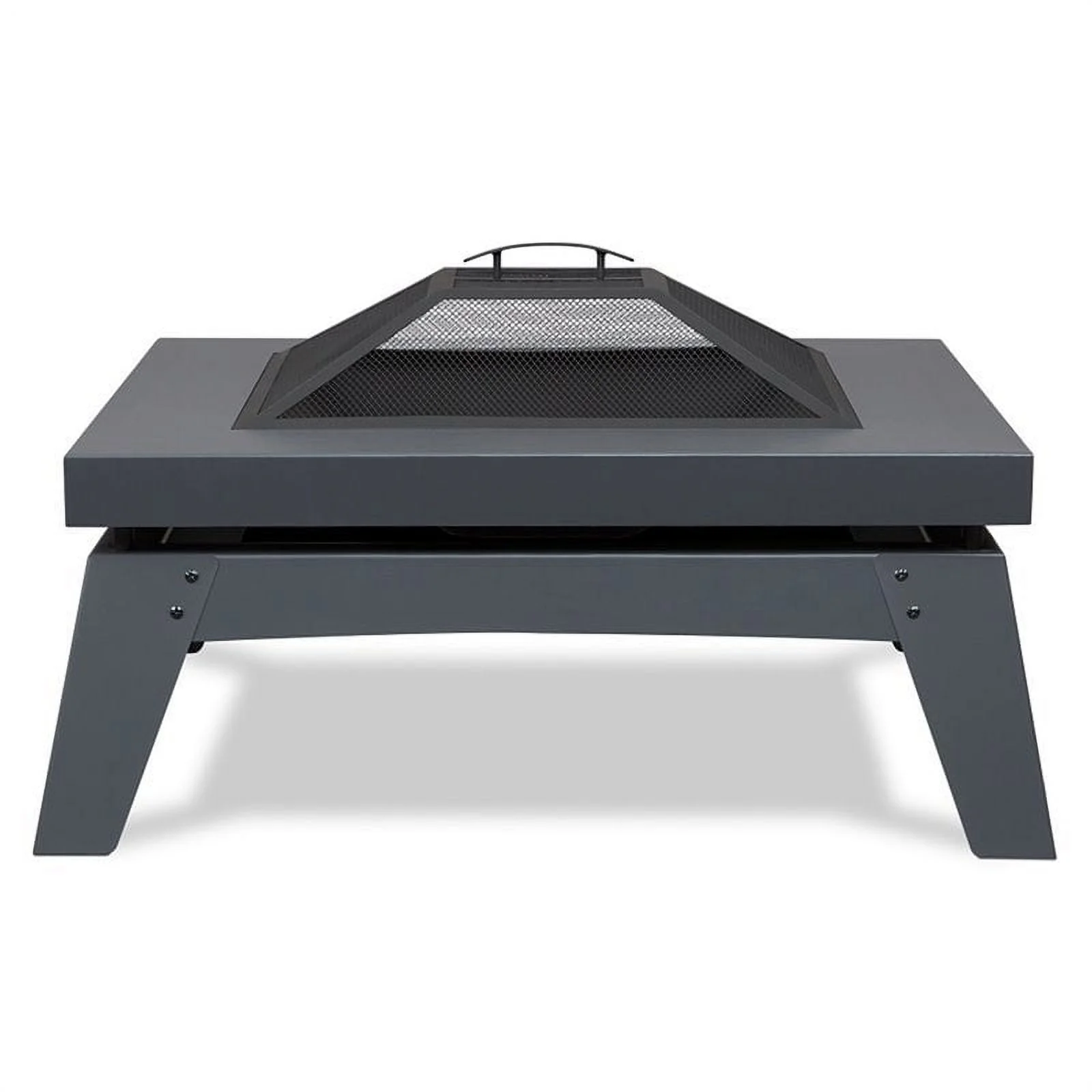 Bowery Hill Contemporary Wood Burning Fire Pit in Gray