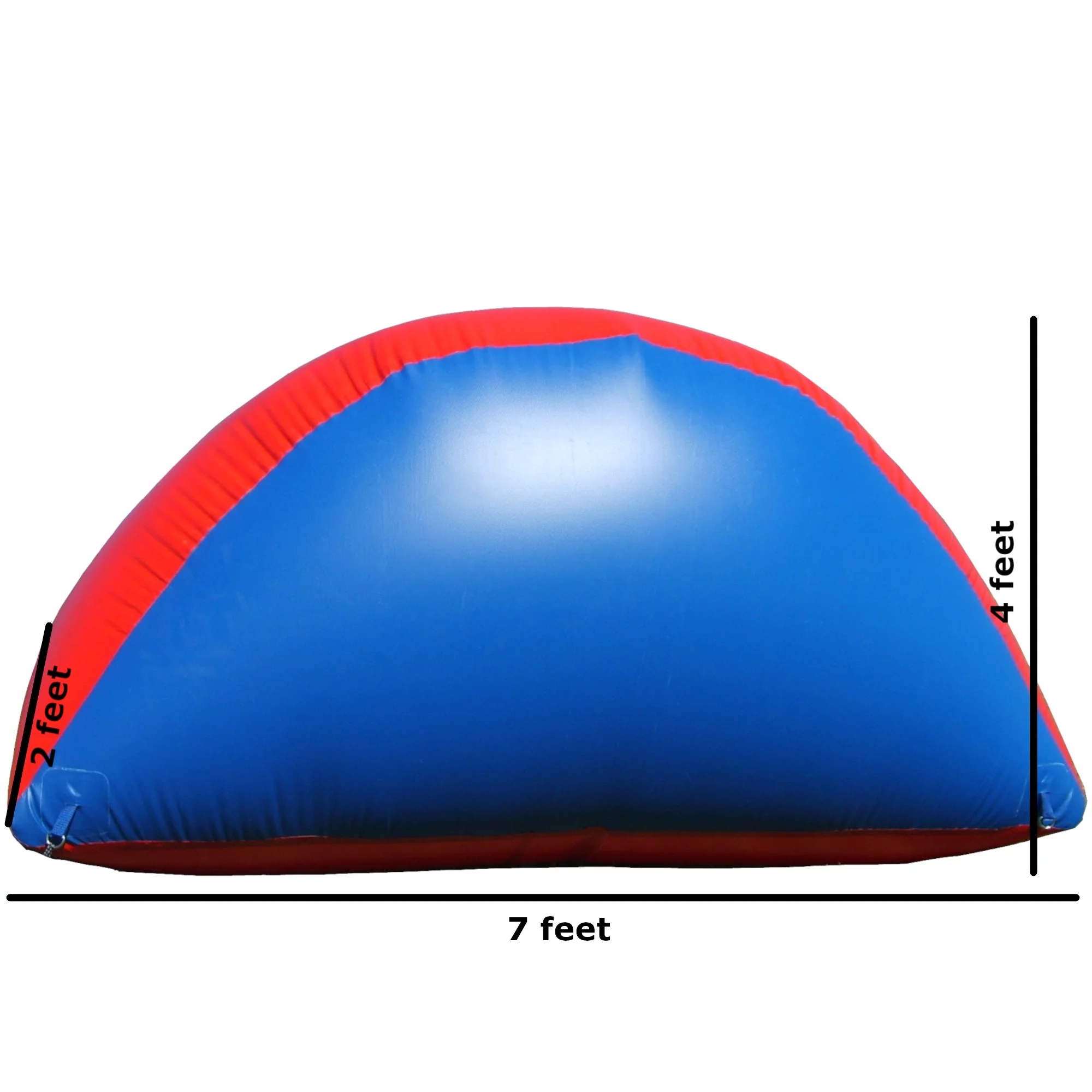 Sportogo Inflatable Air Bunker Wedge for Paintball, Airsoft, Archery, Laser Tag, 1 Piece, 4 Foot Tall, Blue & Red