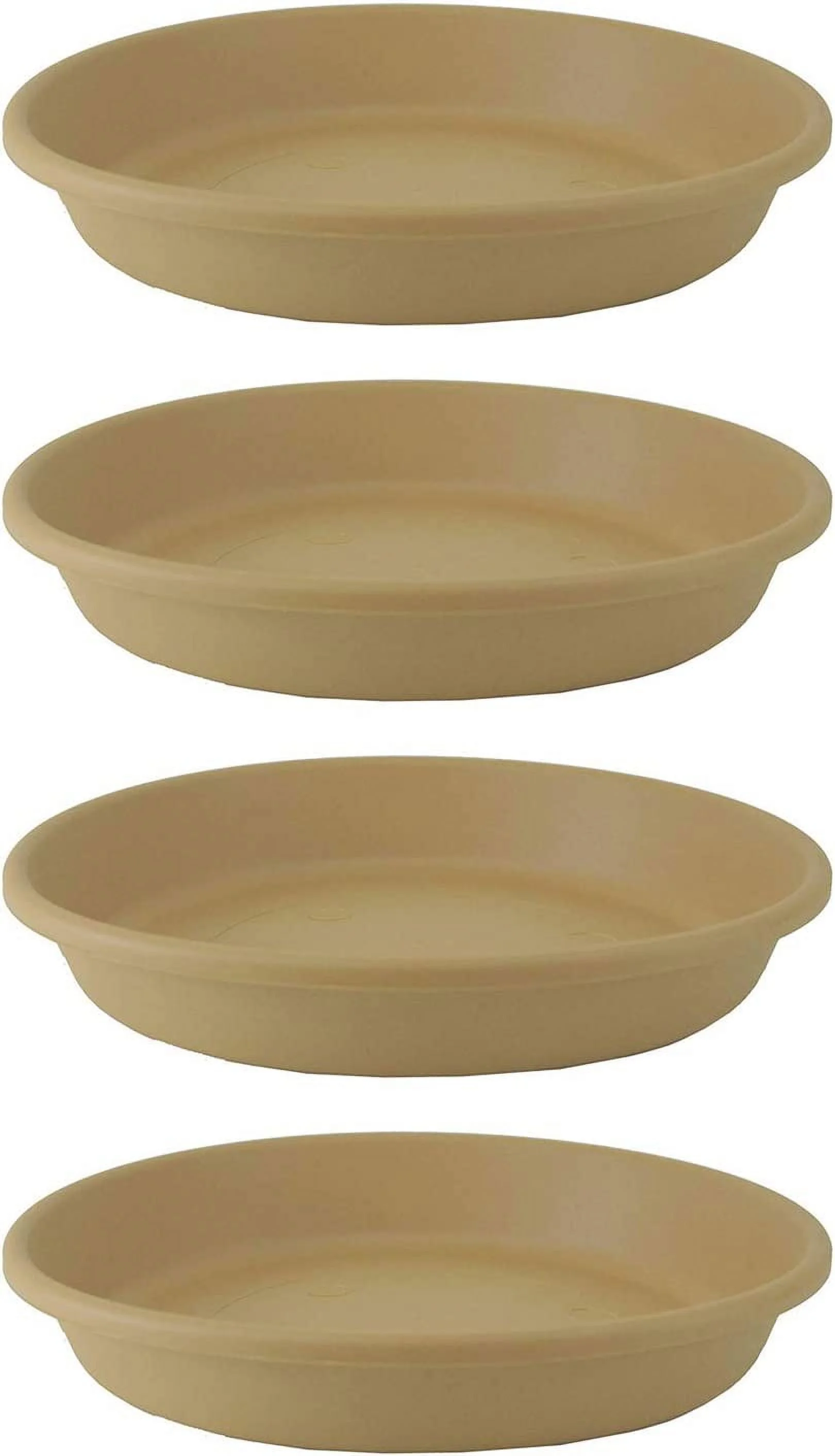 Classic 24 Inch Round Flower Pot Plant Saucer, Sandstone (4 Pack)