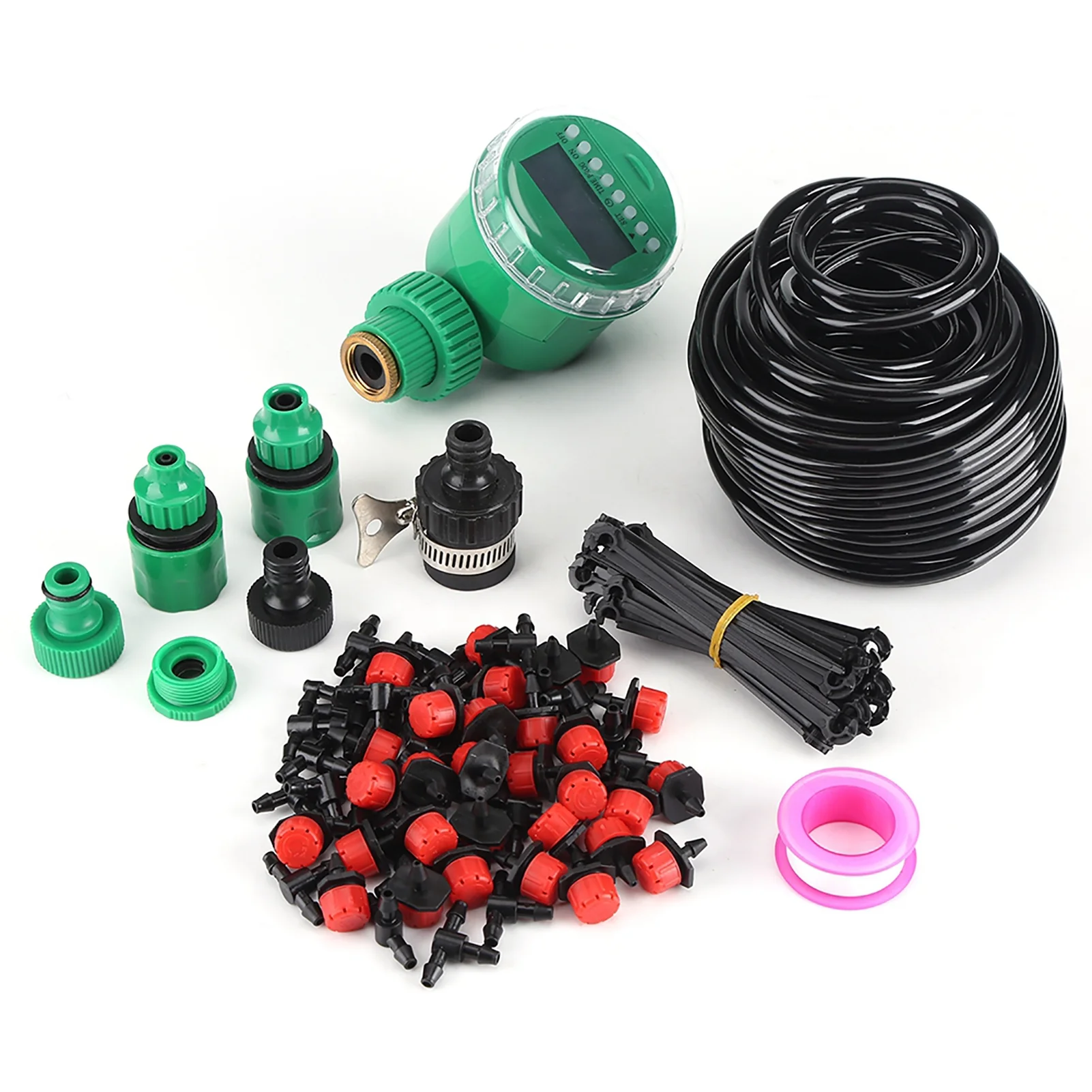 Drip Irrigation Kits, 25m Plant Self Watering Garden Hose DIY Micro Drip Irrigation System with Timer Kits for Garden Greenhouse Patio Lawn
