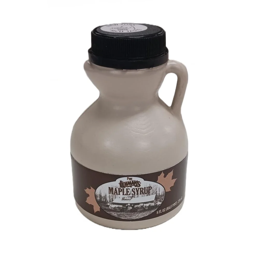 Lehman's Real Pure Maple Syrup U.S. Grade A Medium Amber 1/2 pint 8 oz Jug
