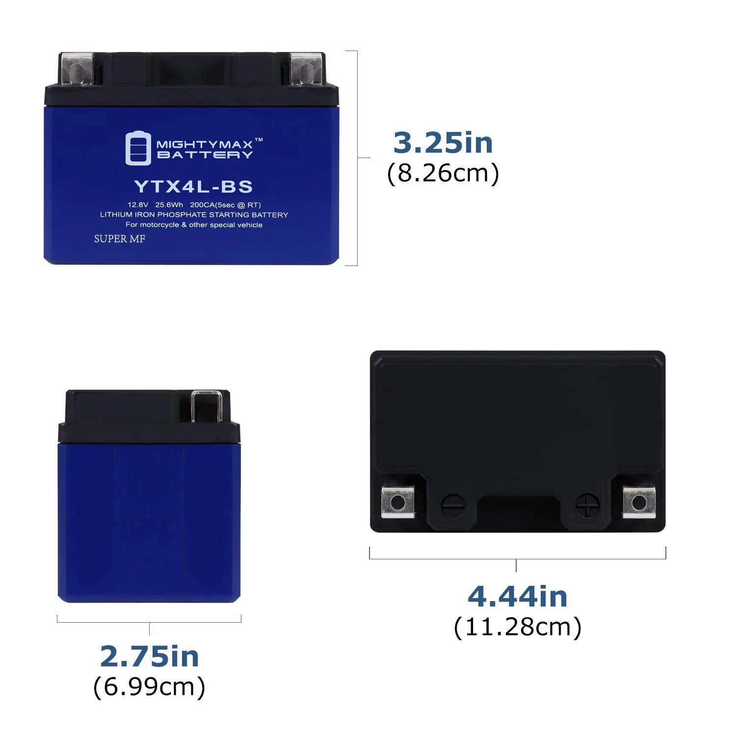 YTX4L-BS Lithium Replacement Battery Compatible with Scooters / Lawnmowers - 2 Pack