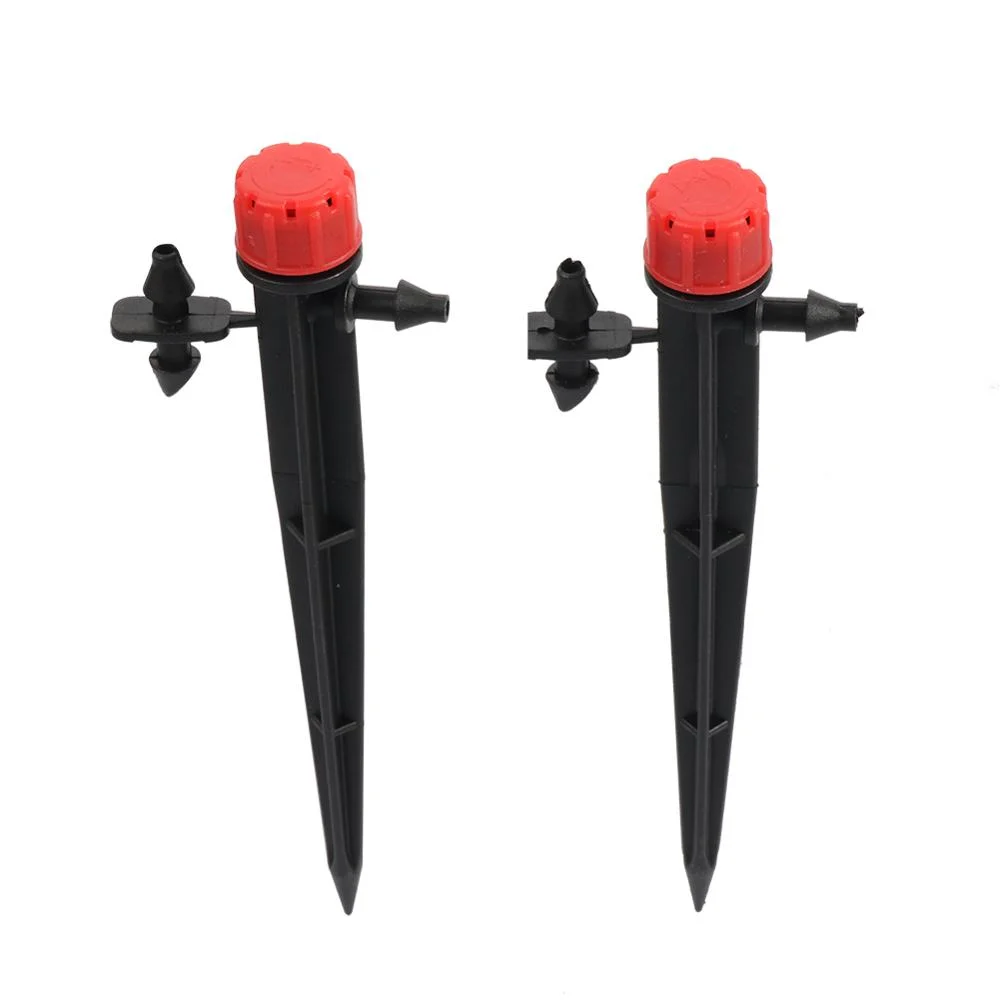 100 Pcs Adjustable 8 hole Long Rod Dripper Garden Irrigation Spiked Sprinkler Greenhouse Potted Plants Watering Device